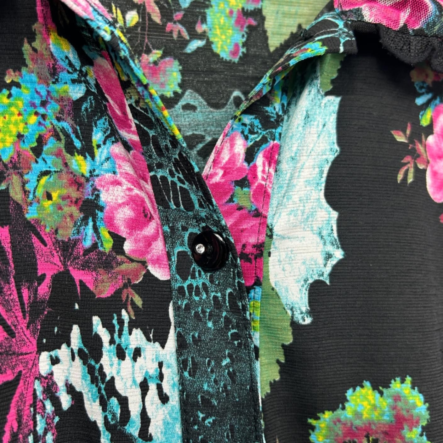 Fella Hamilton Button Up Top Size 14 Large Floral Multicoloured Long Sleeve