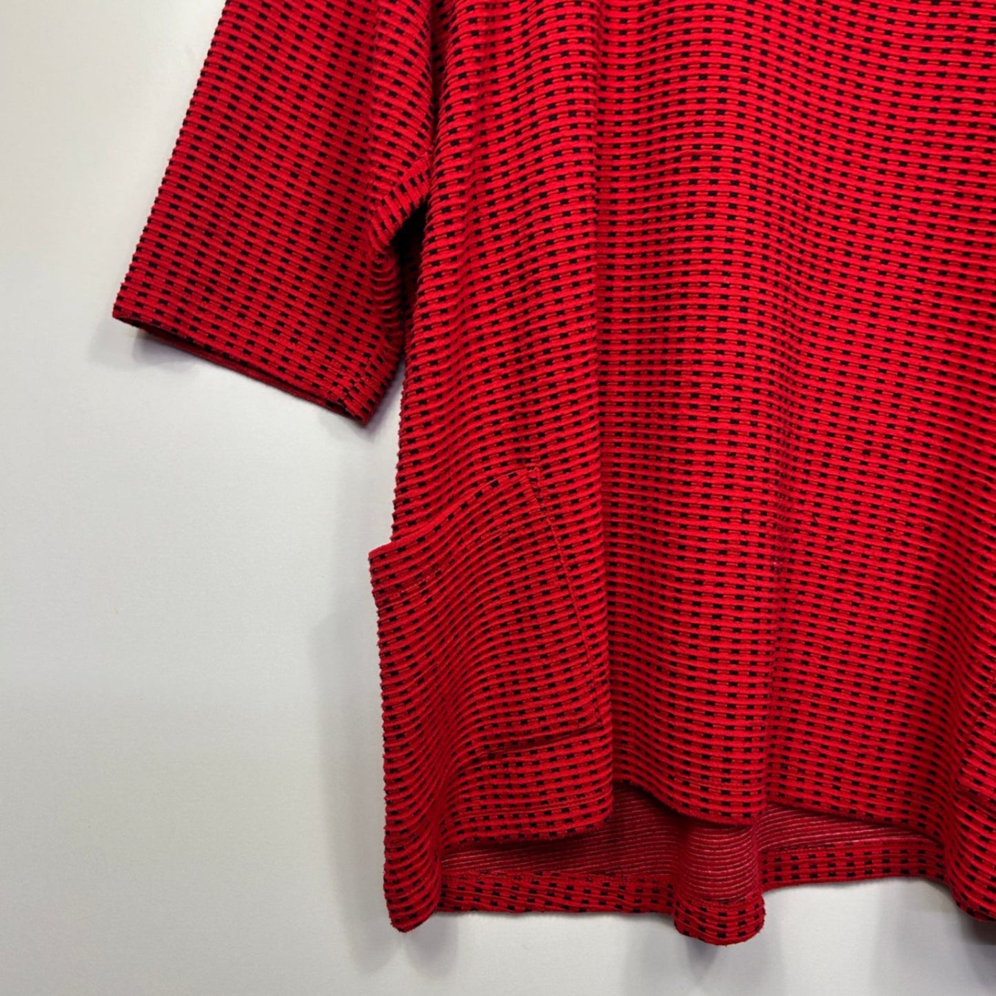 Virtuelle Long Sleeve Tunic Top Red Black Pockets Size 20 Plus Large
