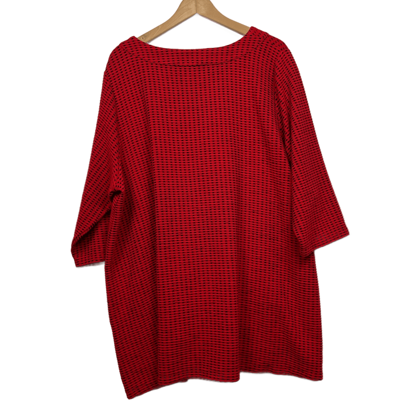 Virtuelle Long Sleeve Tunic Top Red Black Pockets Size 20 Plus Large