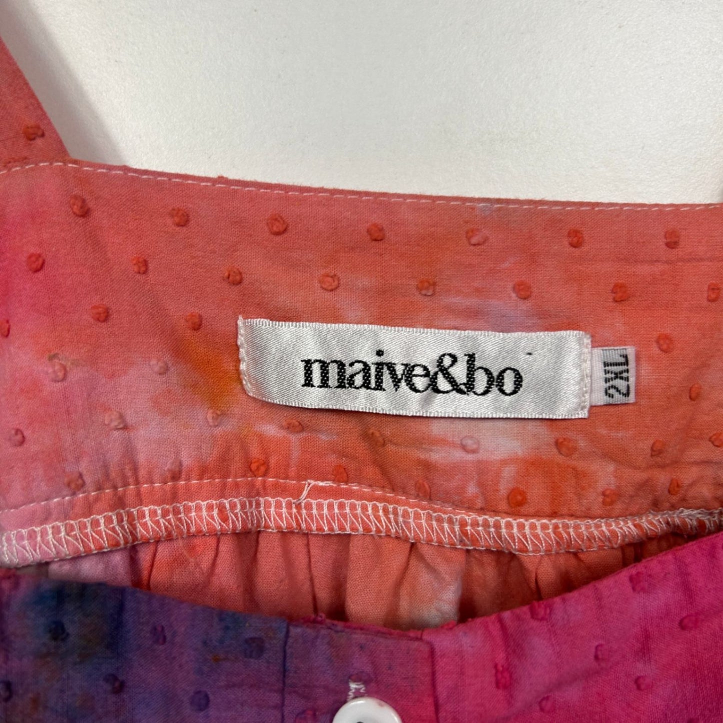 Maive & Bo Multicolour Cotton Sleeveless Tie-Dye Dress Size 2XL 16 18