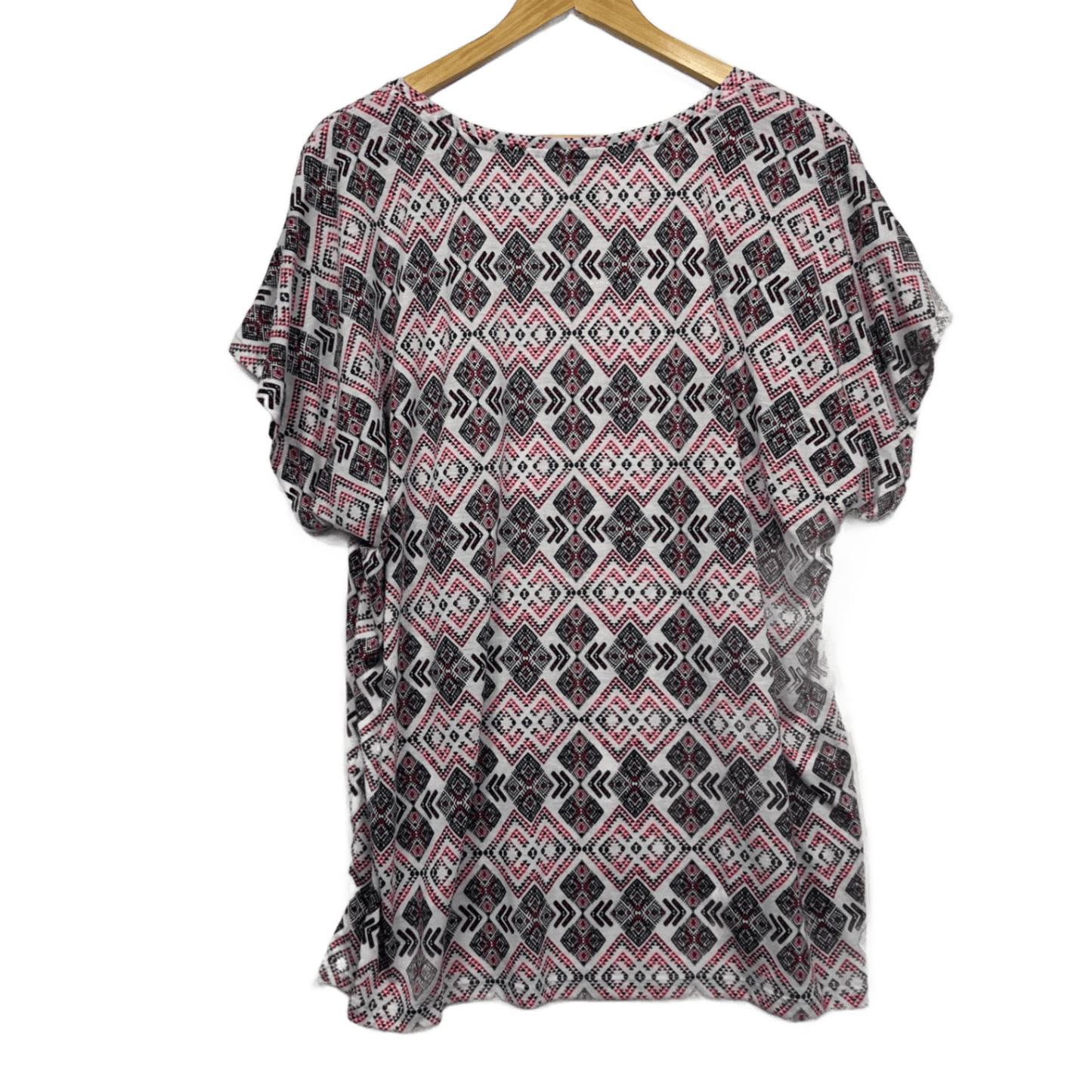 edited Top Pink Black Short Sleeve Blouse Size Plus 20