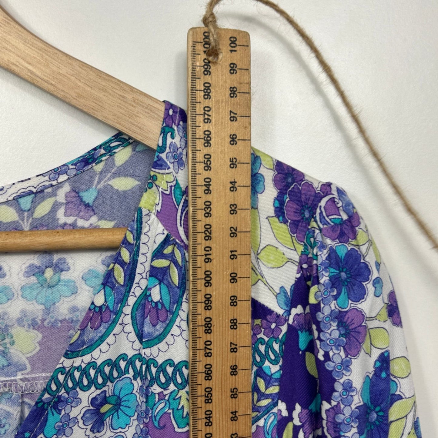Rockmans Boho Dress Size 16 Long Sleeve Midi Length Floral Patchwork Print