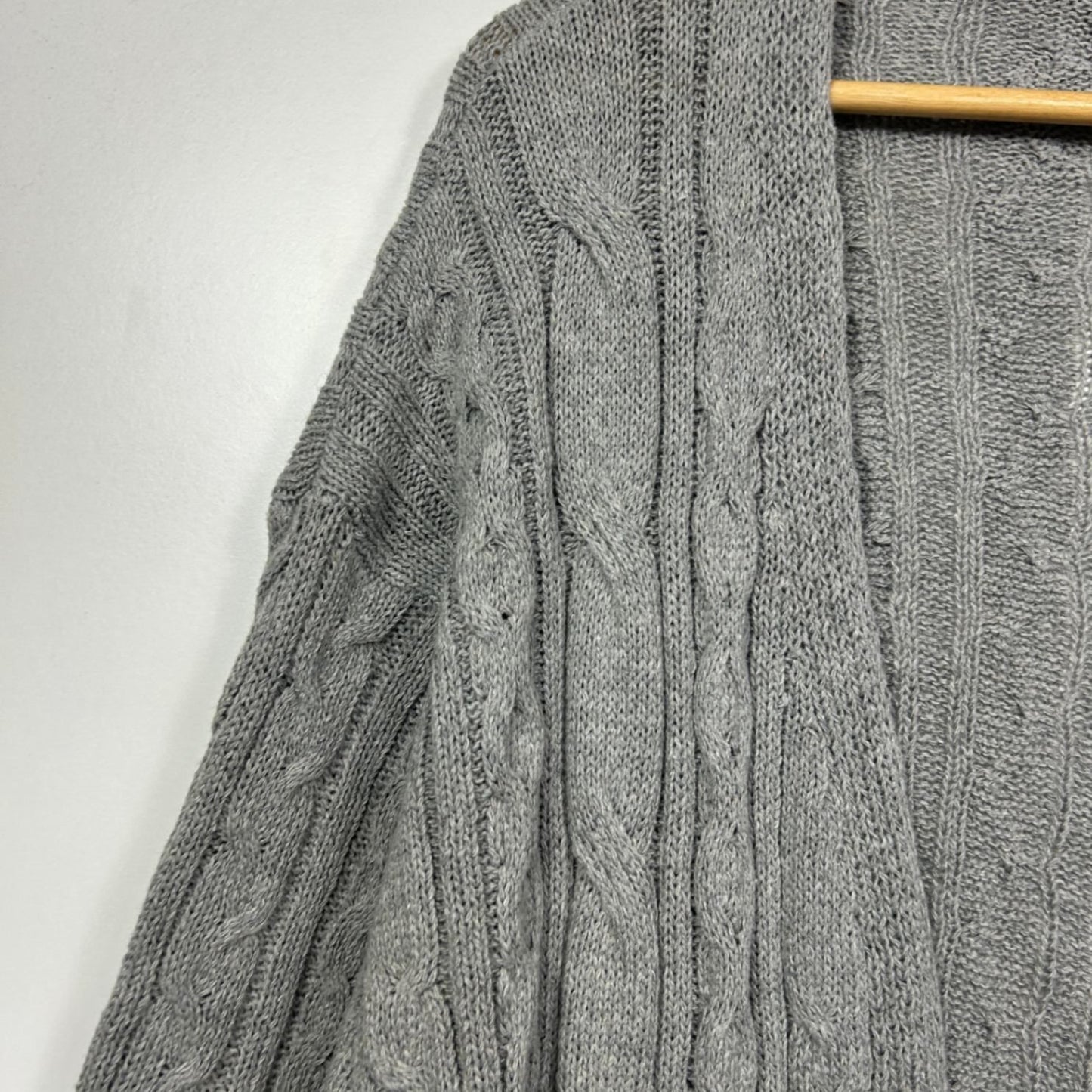 Boohoo Cardigan Size 24-26 Grey Longline Long Sleeve Pockets Knit