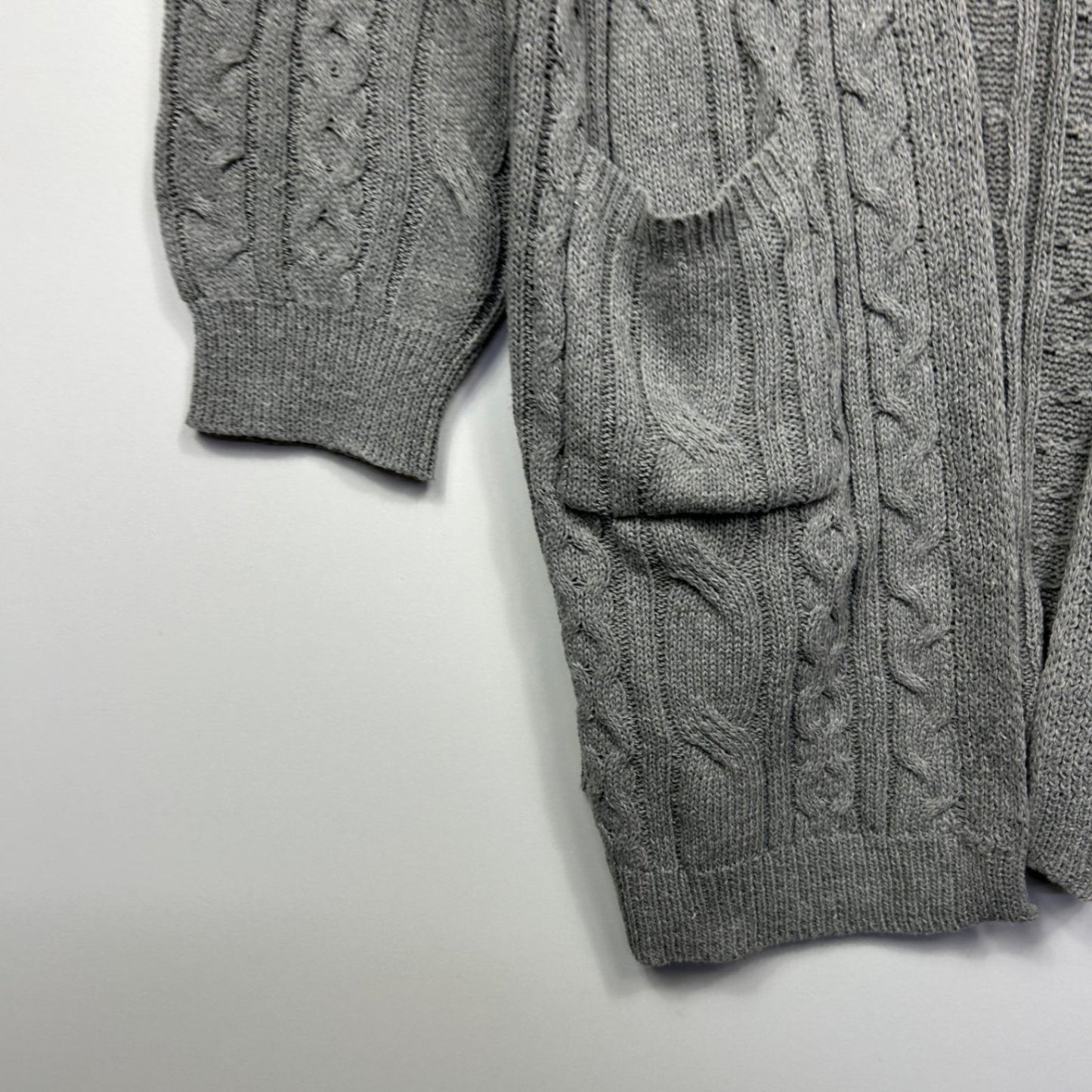 Boohoo Cardigan Size 24-26 Grey Longline Long Sleeve Pockets Knit