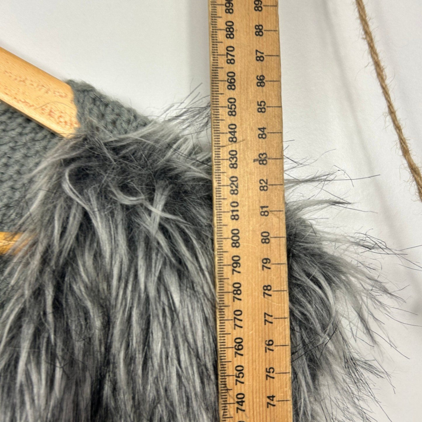 City Chic Faux Fur Grey Longline Vest Sleeveless Size 22 Plus XL
