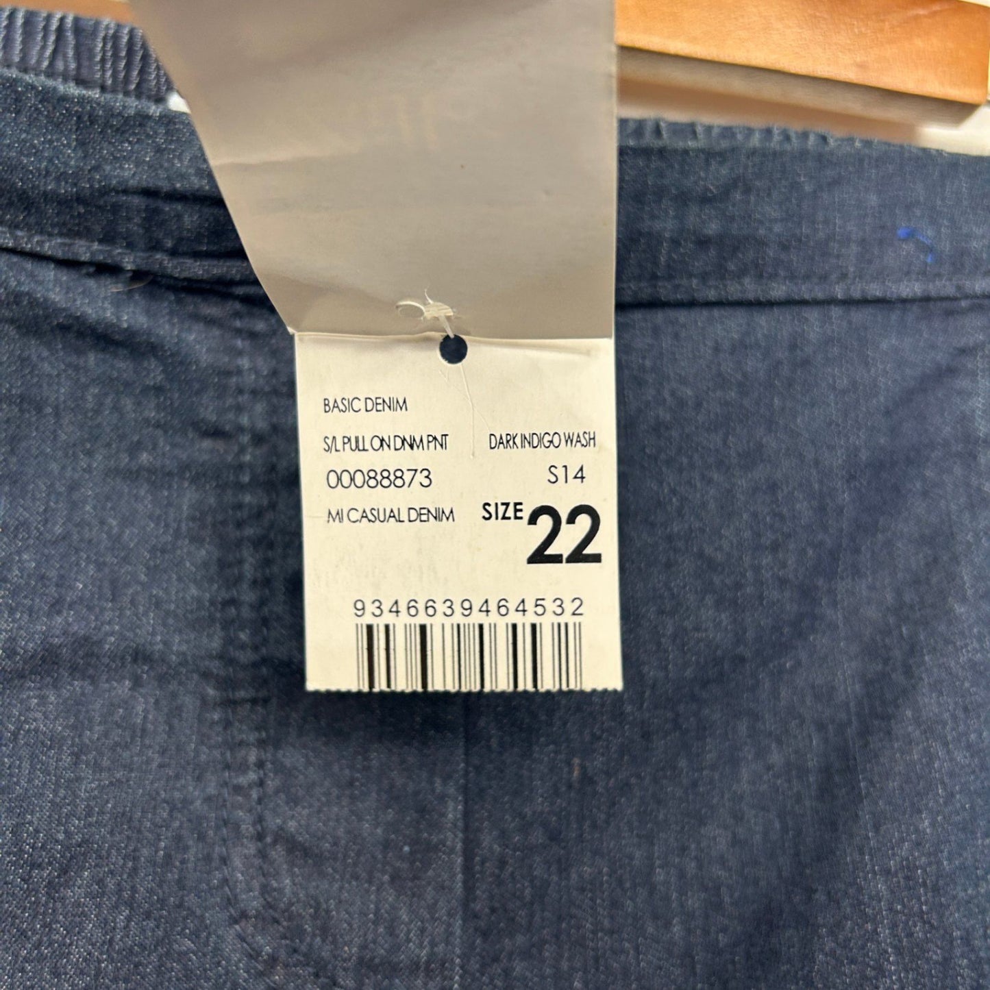 Millers Women’s Denim Pull On Jeans Pants Dark Indigo Wash Pockets Size 22