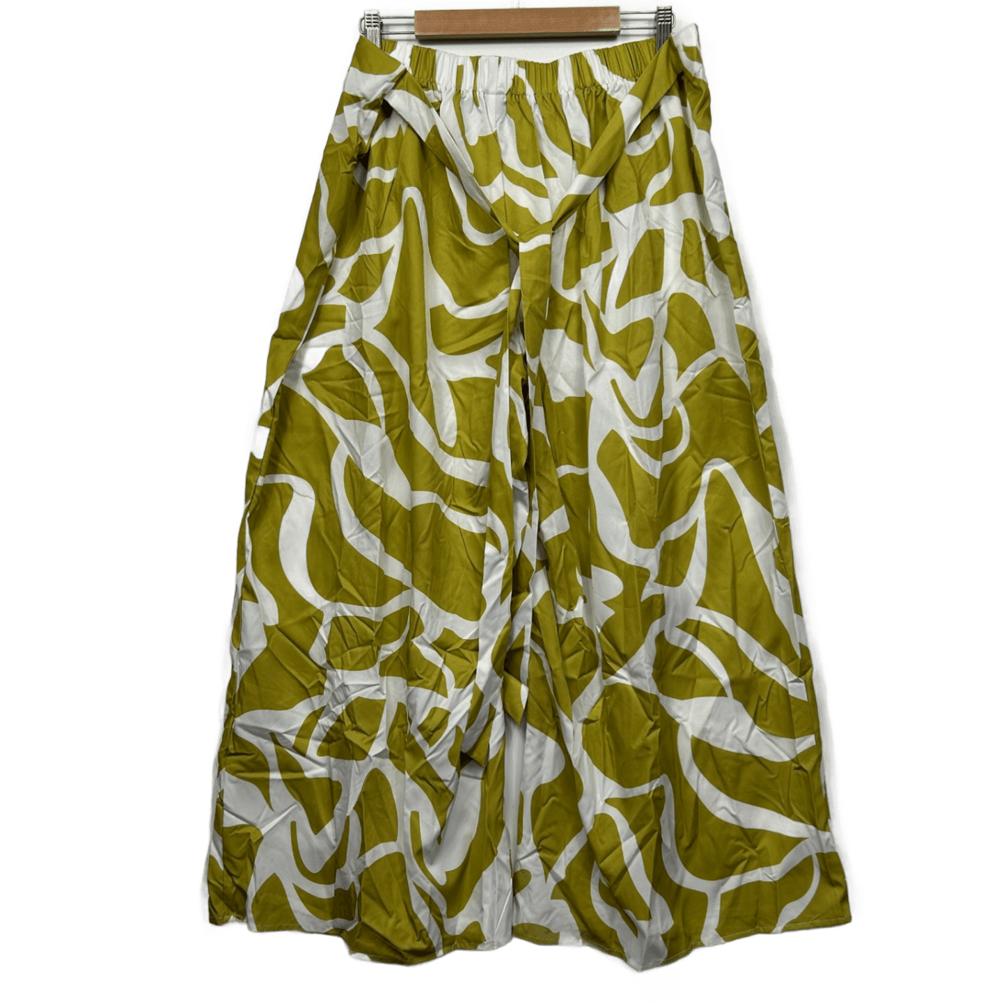 SHEIN Curve Green White Wide Leg High Waist Palazzo Trousers Pants Size 2XL