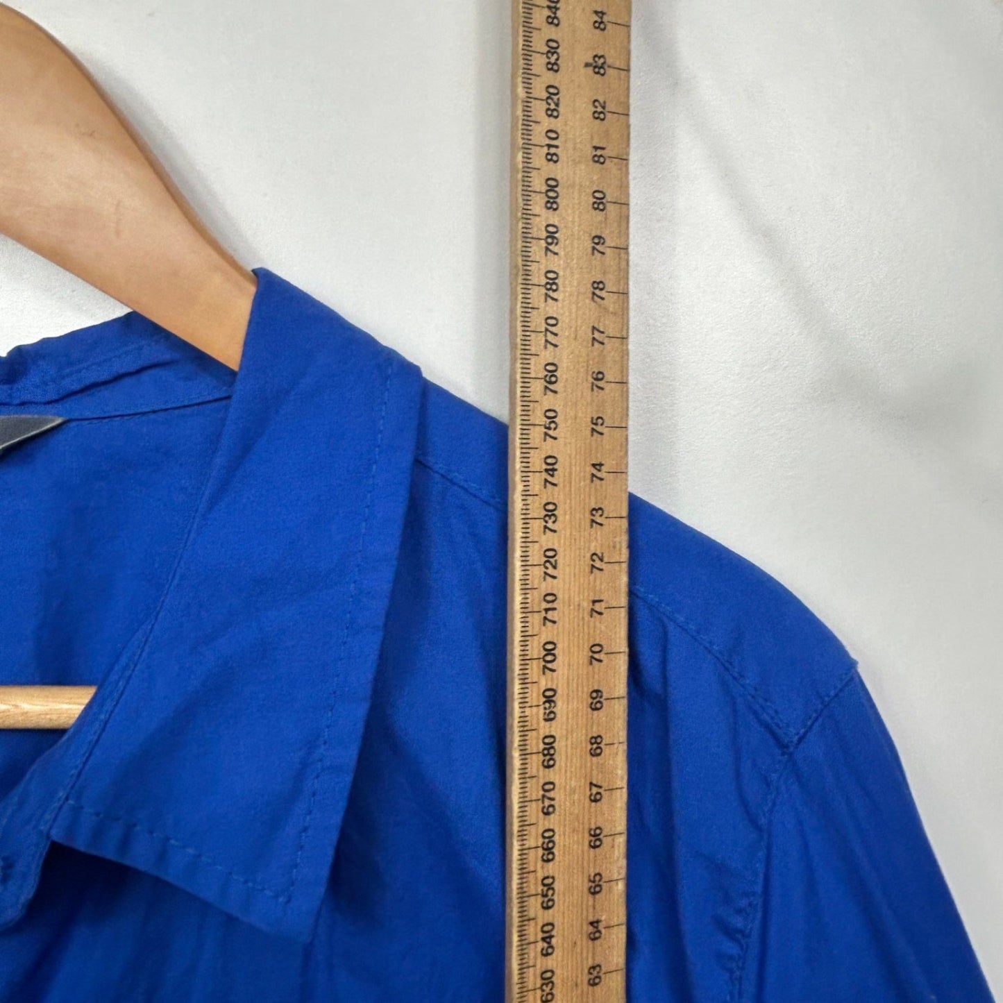 Katies Top Shirt Size 18 Blue Button Up Roll Tab Sleeve Cotton