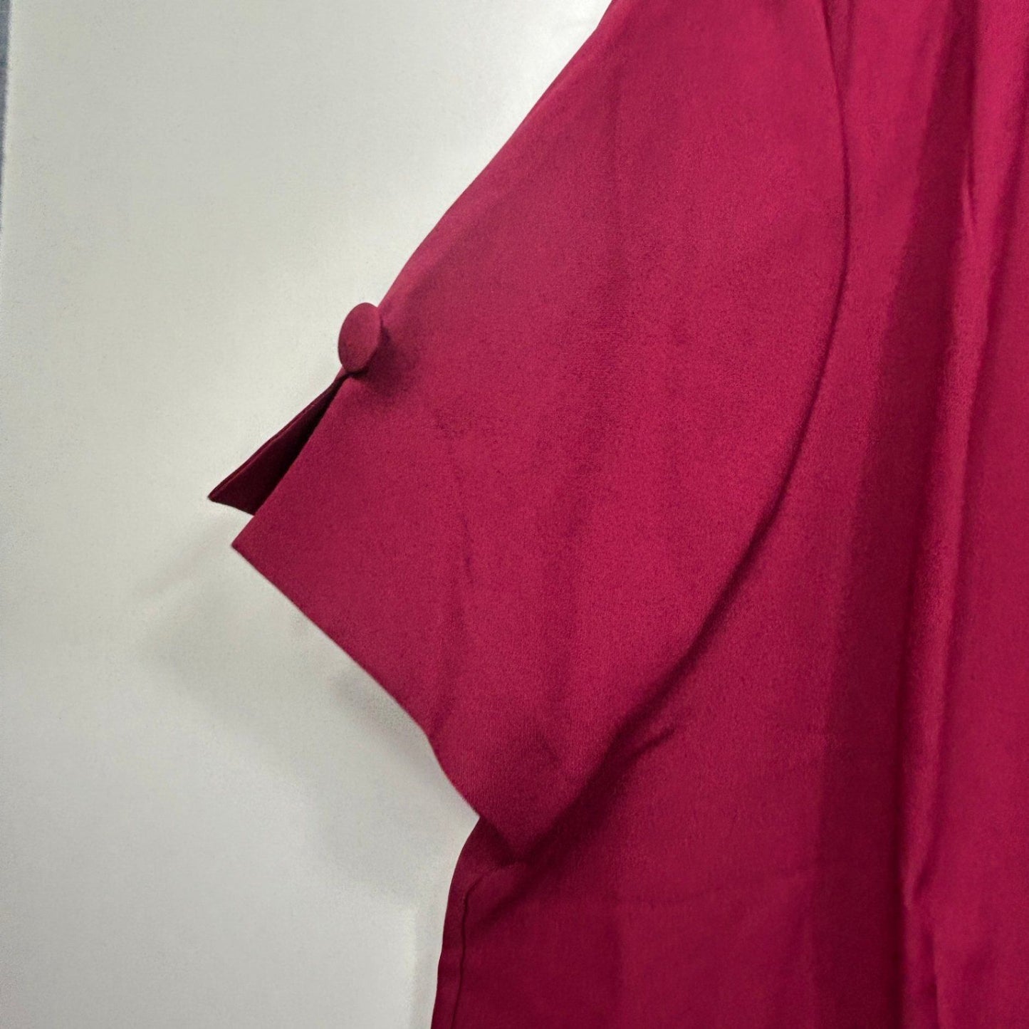 Roaman's Pink Fitted Top Size 32 W Short Sleeve Button Up Shacket