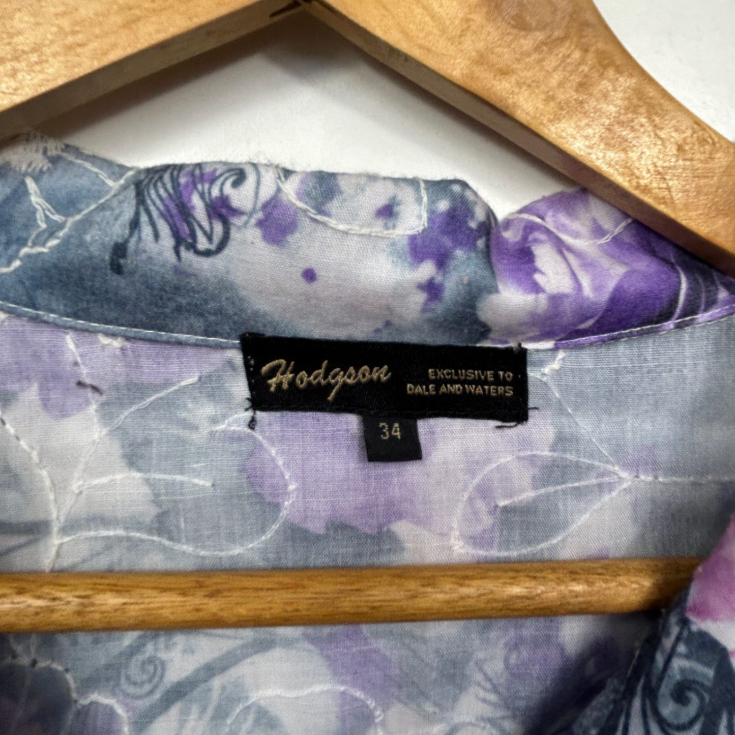 Hodgson Button Up Top Size 34 Multicoloured Floral Long Sleeve Embroidered Cotton Blend