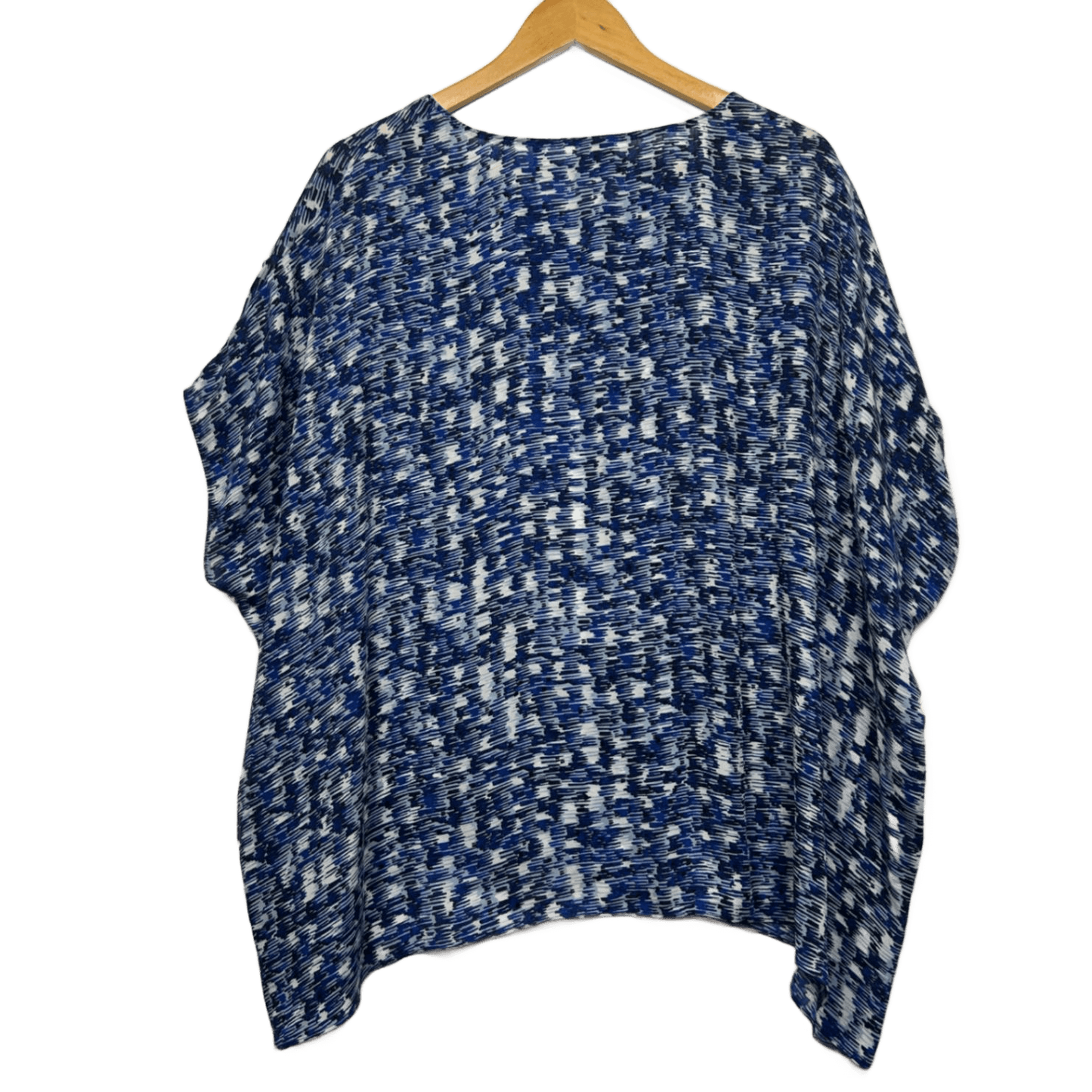 David Lawrence Kaftan Top Size 16 Blue Short Sleeve