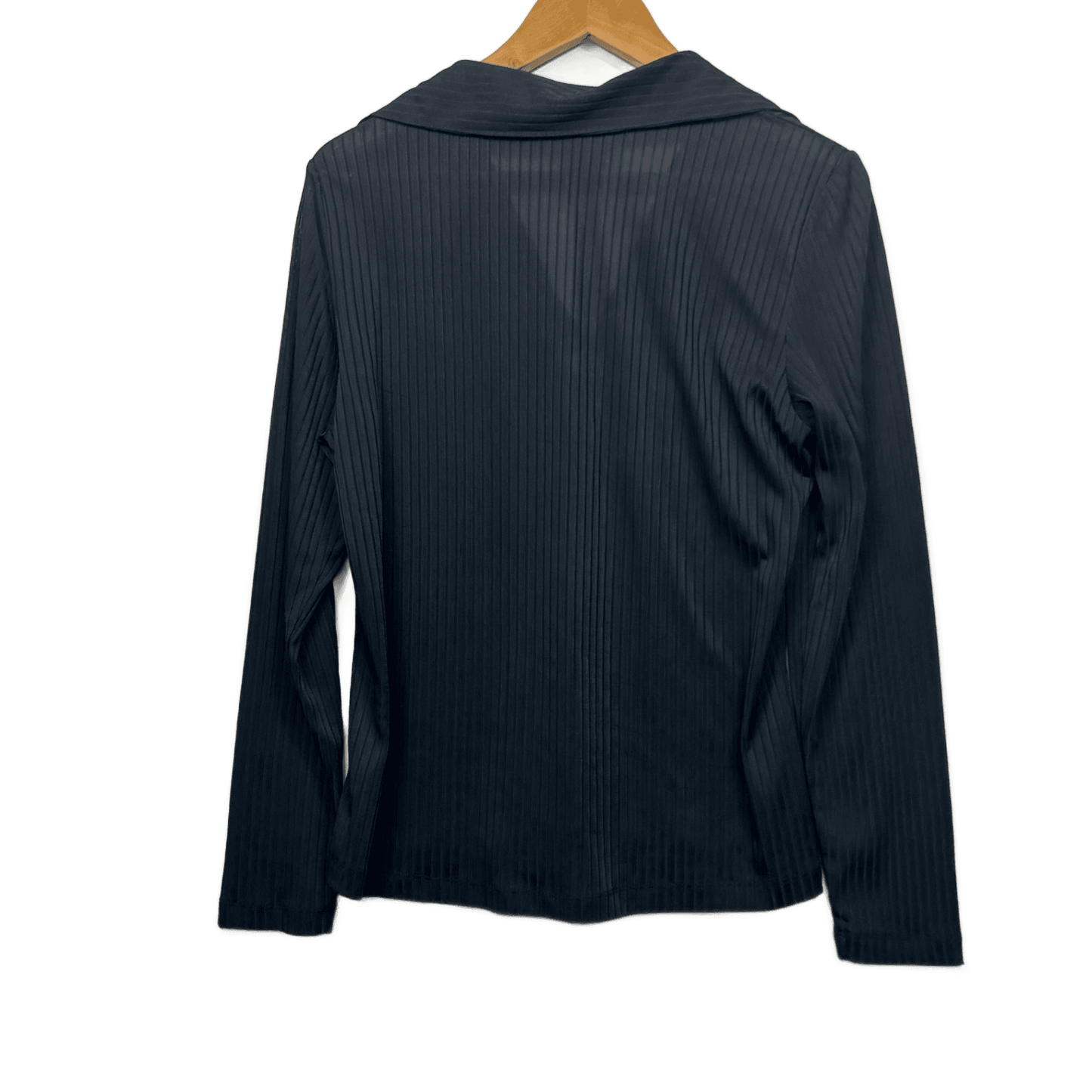 Vintage Katies Long Sleeve Top Size 14 Black Y2K Ribbed Collared