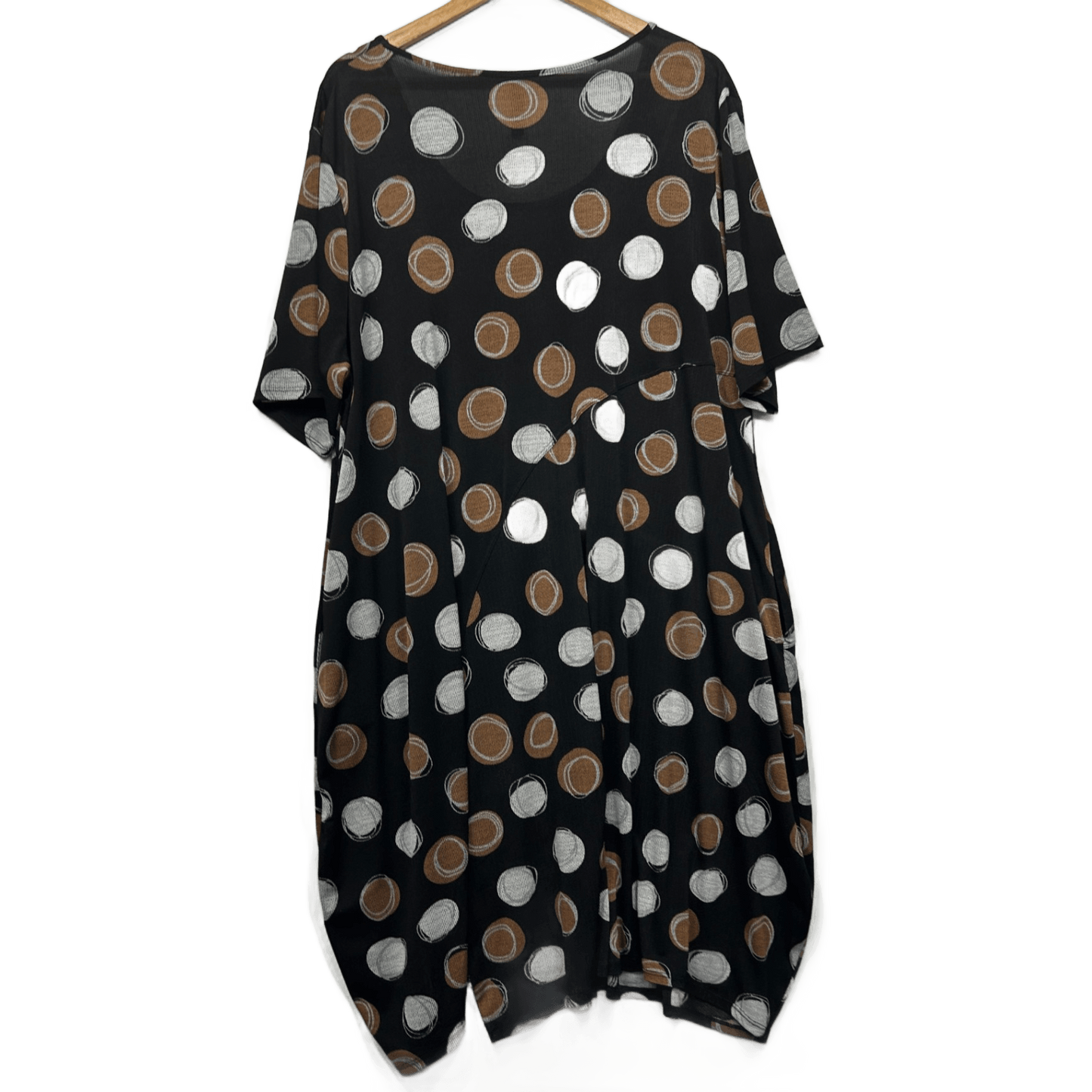 Taking Shape Midi Dress Size 20 Plus Pockets Black Polka Dots