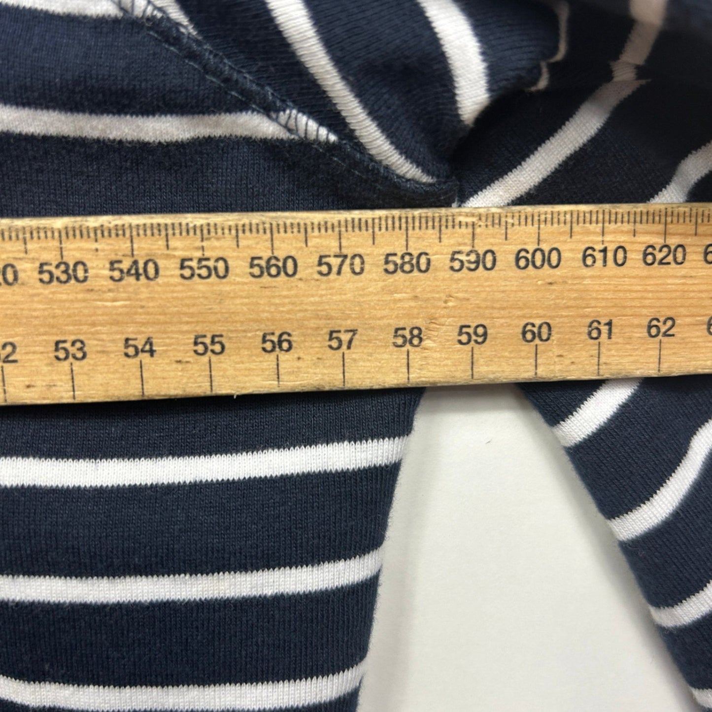 Autograph Top Size 18 Casual Navy White Striped Long Sleeve 100% Cotton
