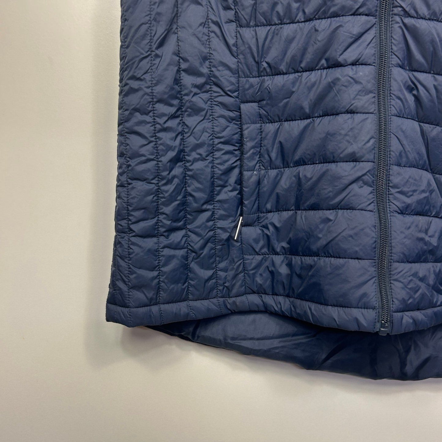 Millers Puffer Vest Size 18 Navy Full Zip Up Sleeveless Hooded