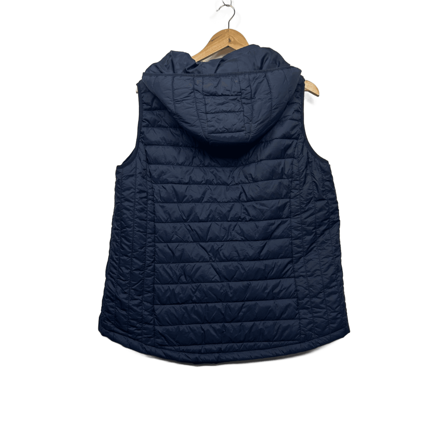 Millers Puffer Vest Size 18 Navy Full Zip Up Sleeveless Hooded