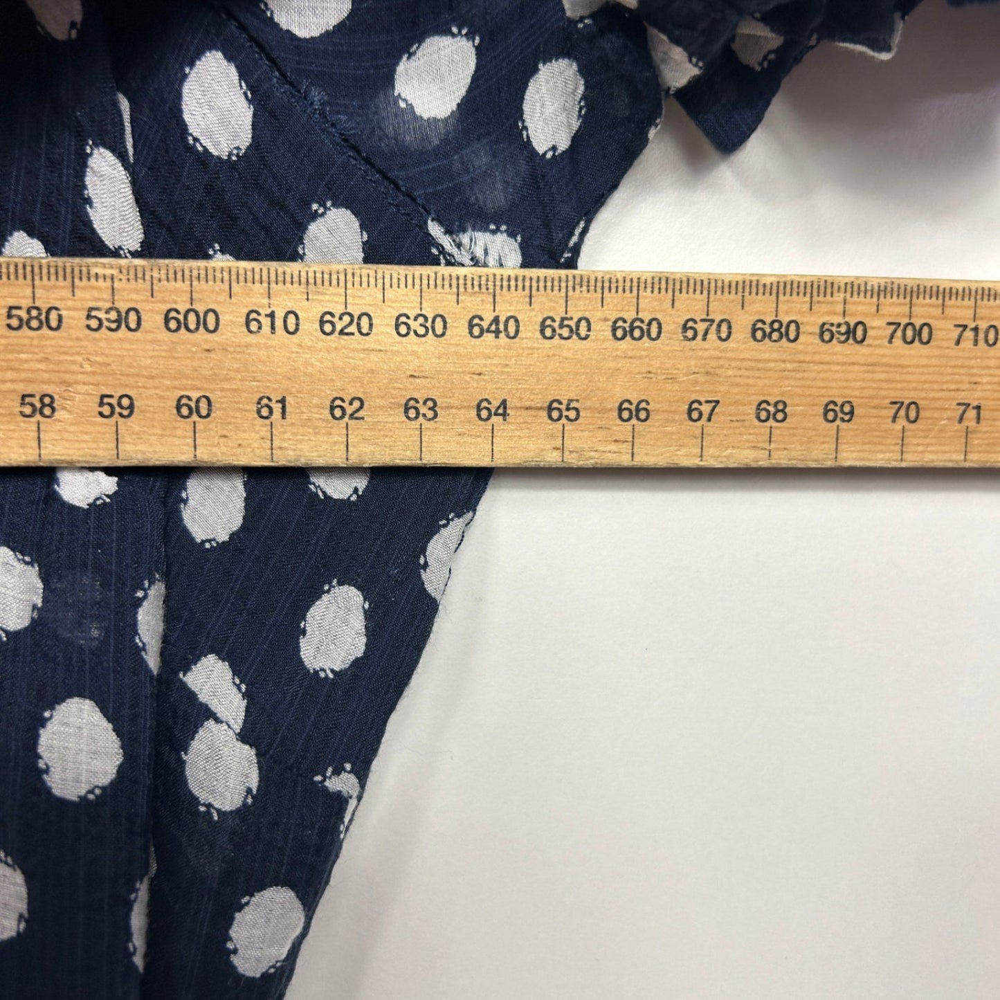 Autograph Maxi Dress Size 26 Navy Polka Dots Short Sleeve Pockets Lined Viscose Button Up