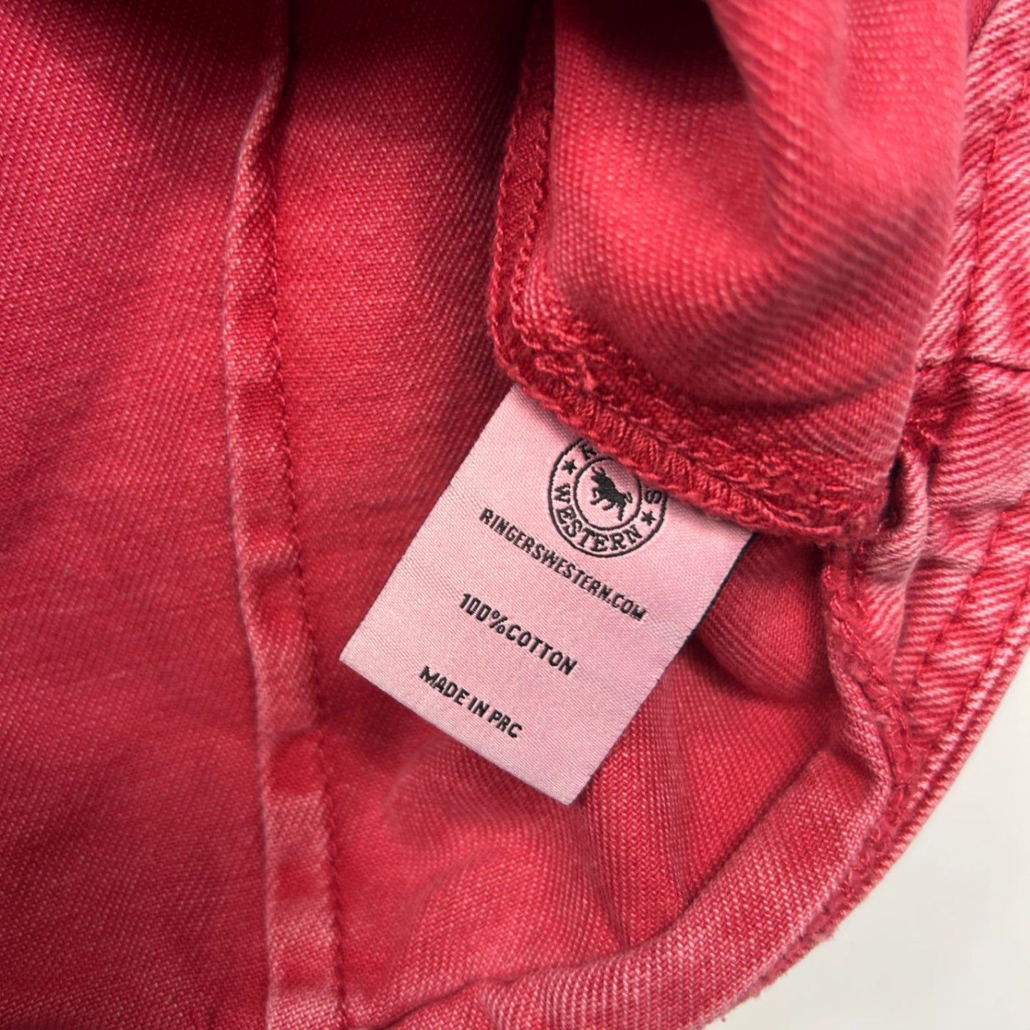 Ringers Western Sleeveless Denim Vest Size 18 Plus Red Pink Waistcoat Cotton