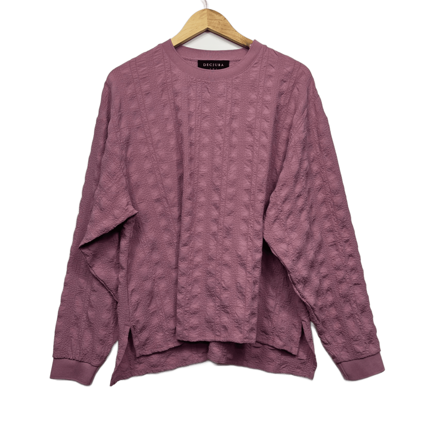 Decjuba Top Size 14 Large Pink Long Sleeve Textured