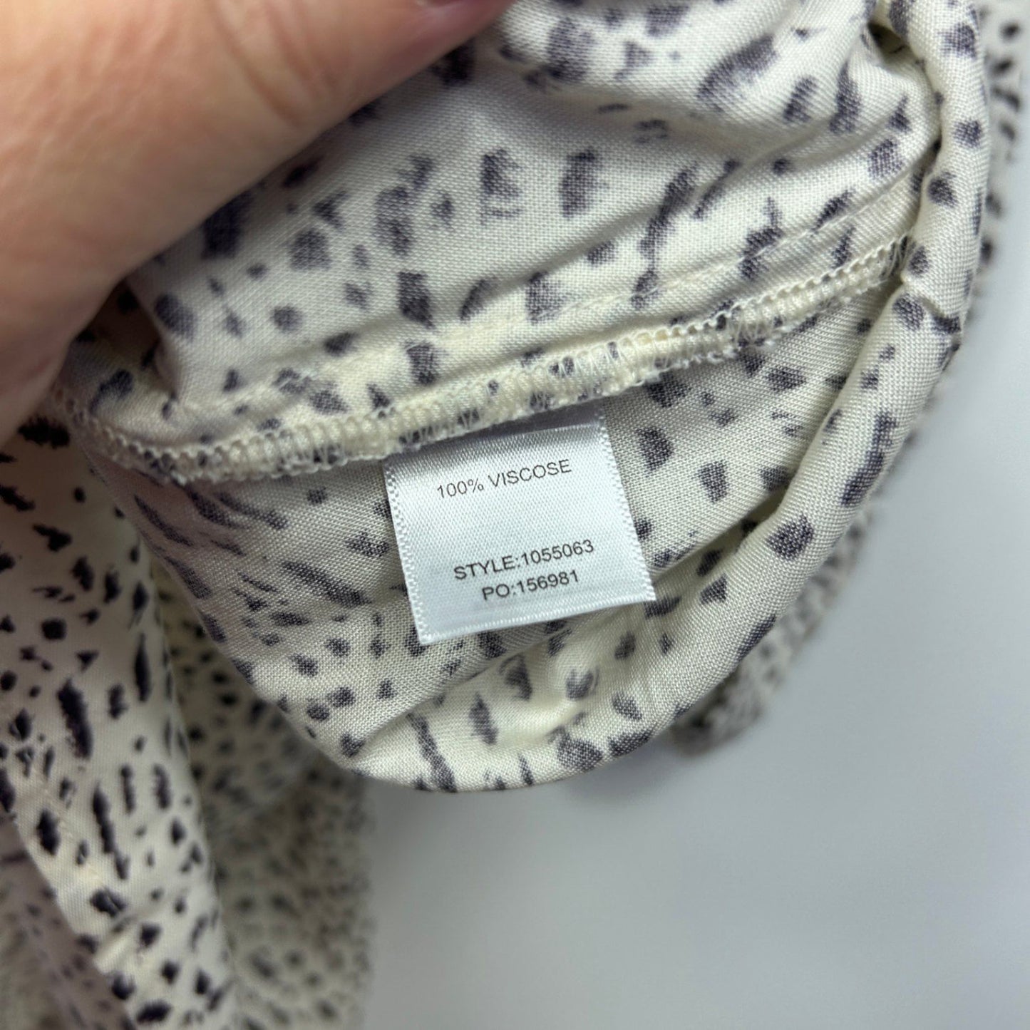 Beme Tunic Top Size 26 Biege Button Up Roll Tab Sleeve Viscose