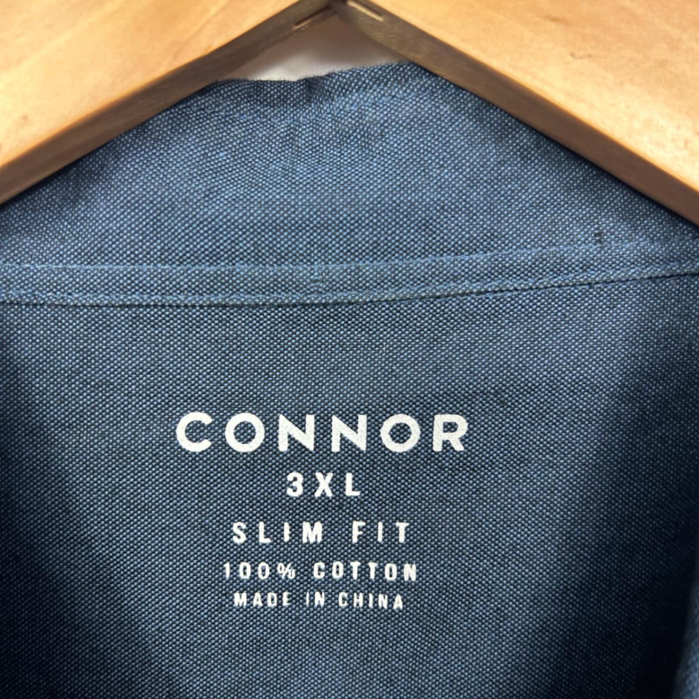 Connor Long Sleeve Shirt Size 3XL Blue Long Sleeve 100% Cotton Slim Fit