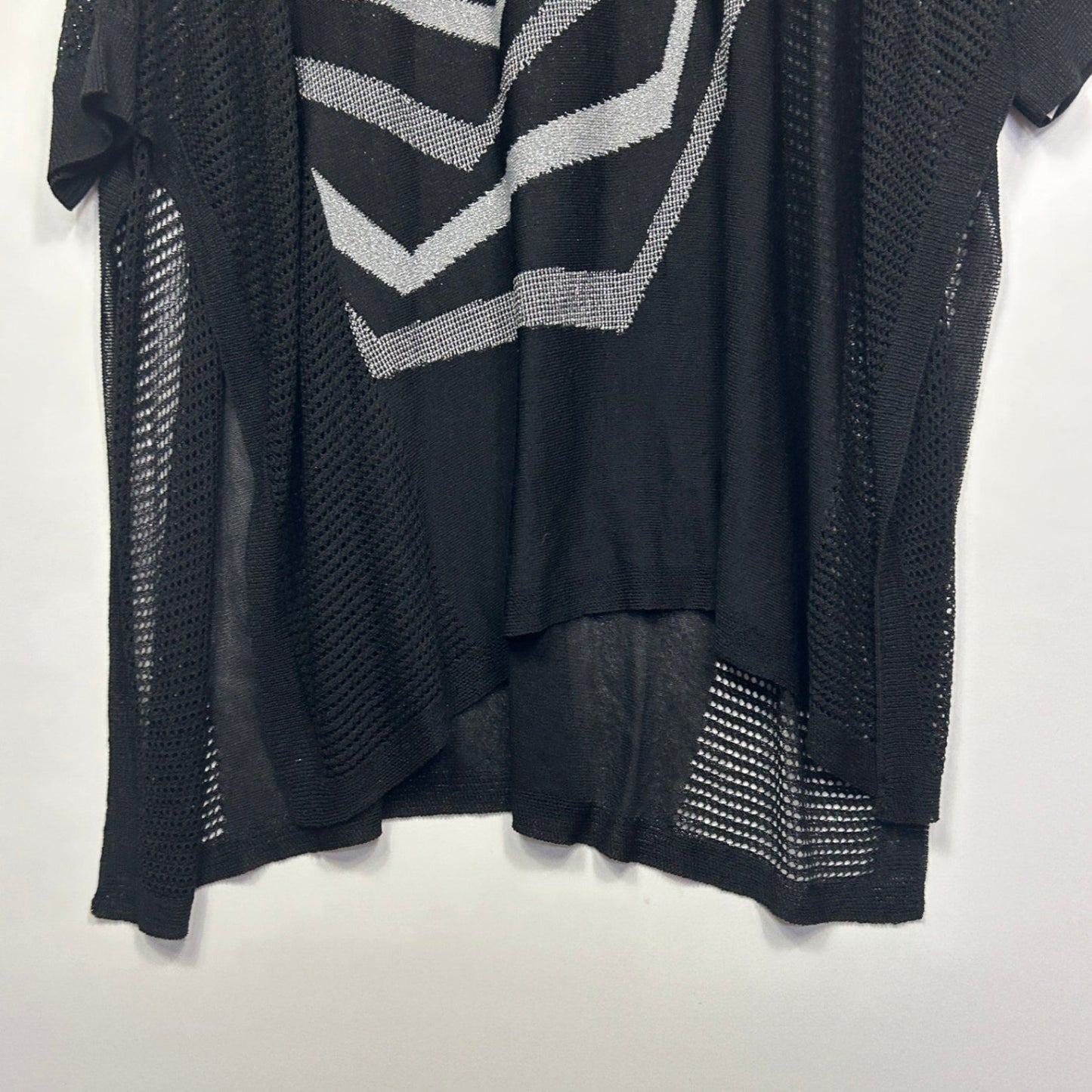 Taking Shape Black Sheer Knit Top Size 18 20 22 Geometric Layering Evening Wear
