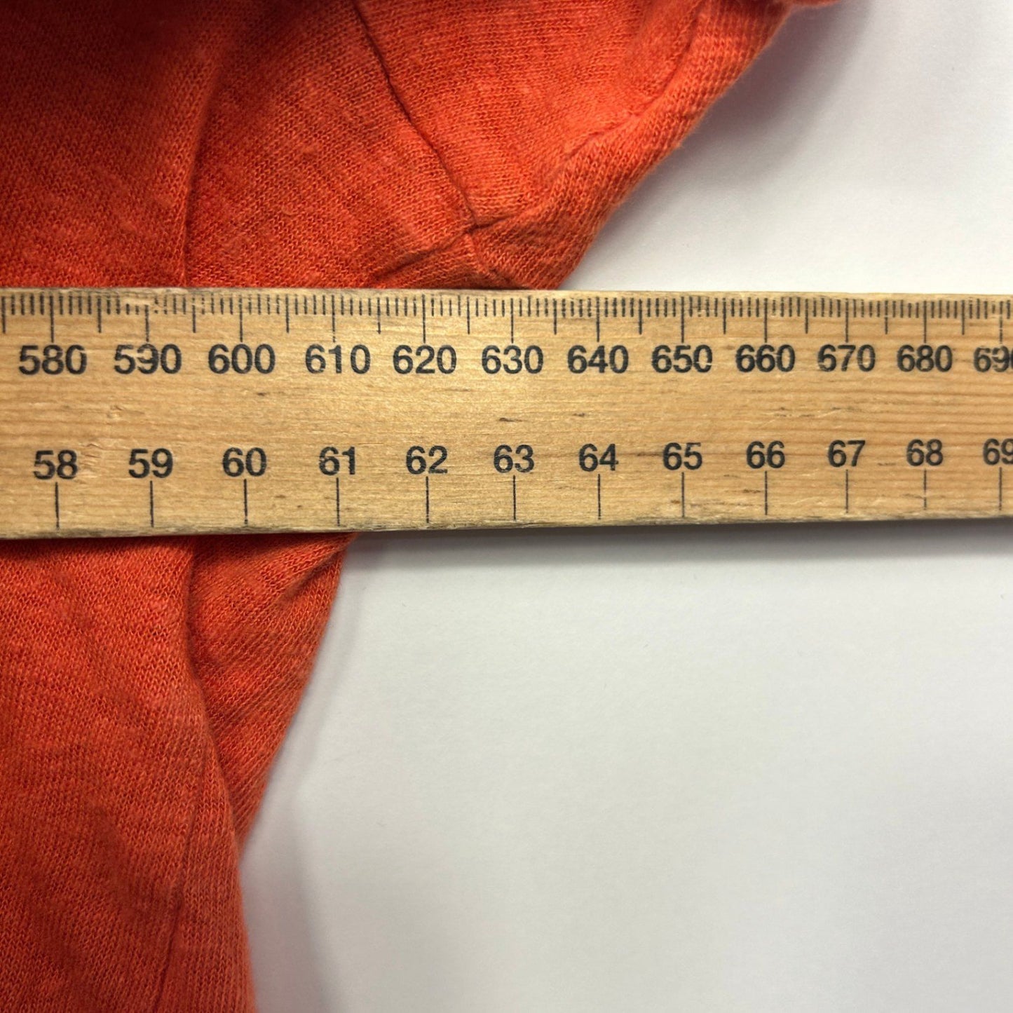 Maggie T Linen Blend Top Size 16 18 (2) Orange Metallic Trim Short Sleeve
