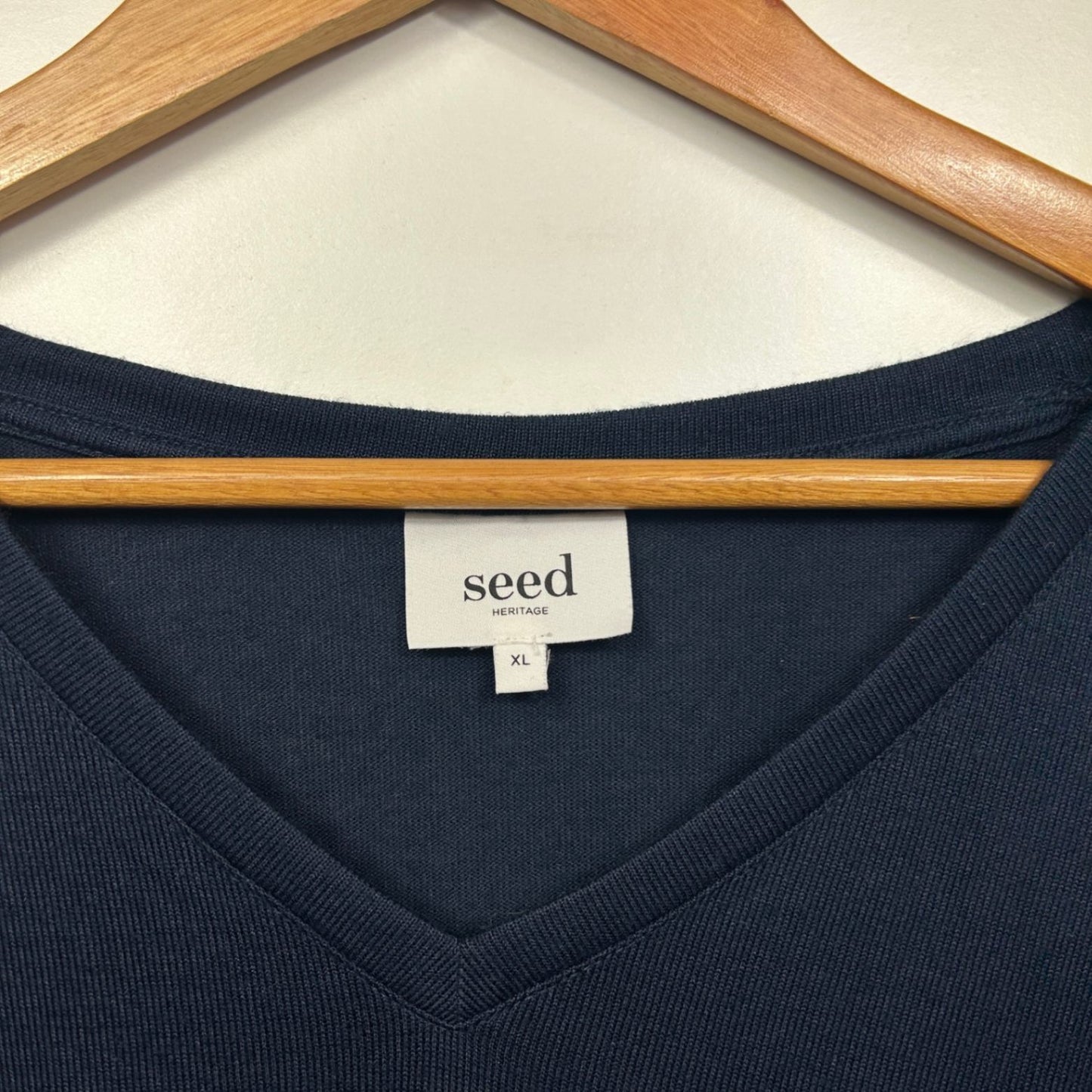 Seed Heritage Knit Top Size 16 XL Navy Long Sleeve Lightweight Viscose Blend