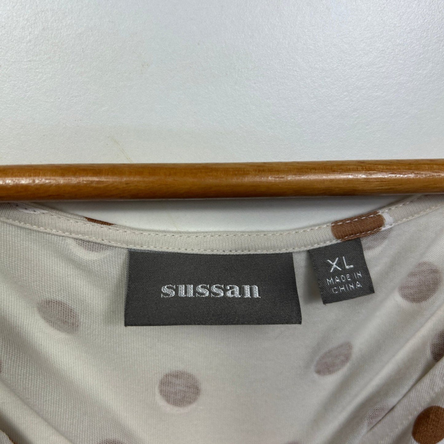 Sussan T-Shirt Top Size 16 XL Short Sleeve Polka Dots 100% Australian Cotton