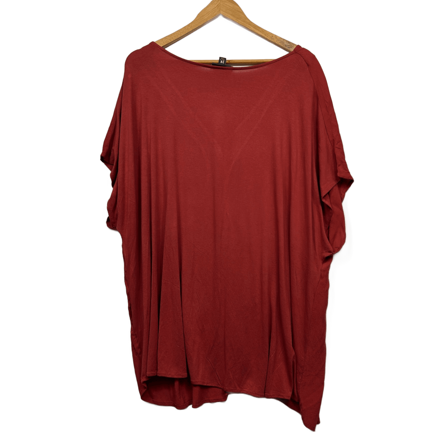 Autograph Top Size 24 Red Short Sleeve Casual Button Up