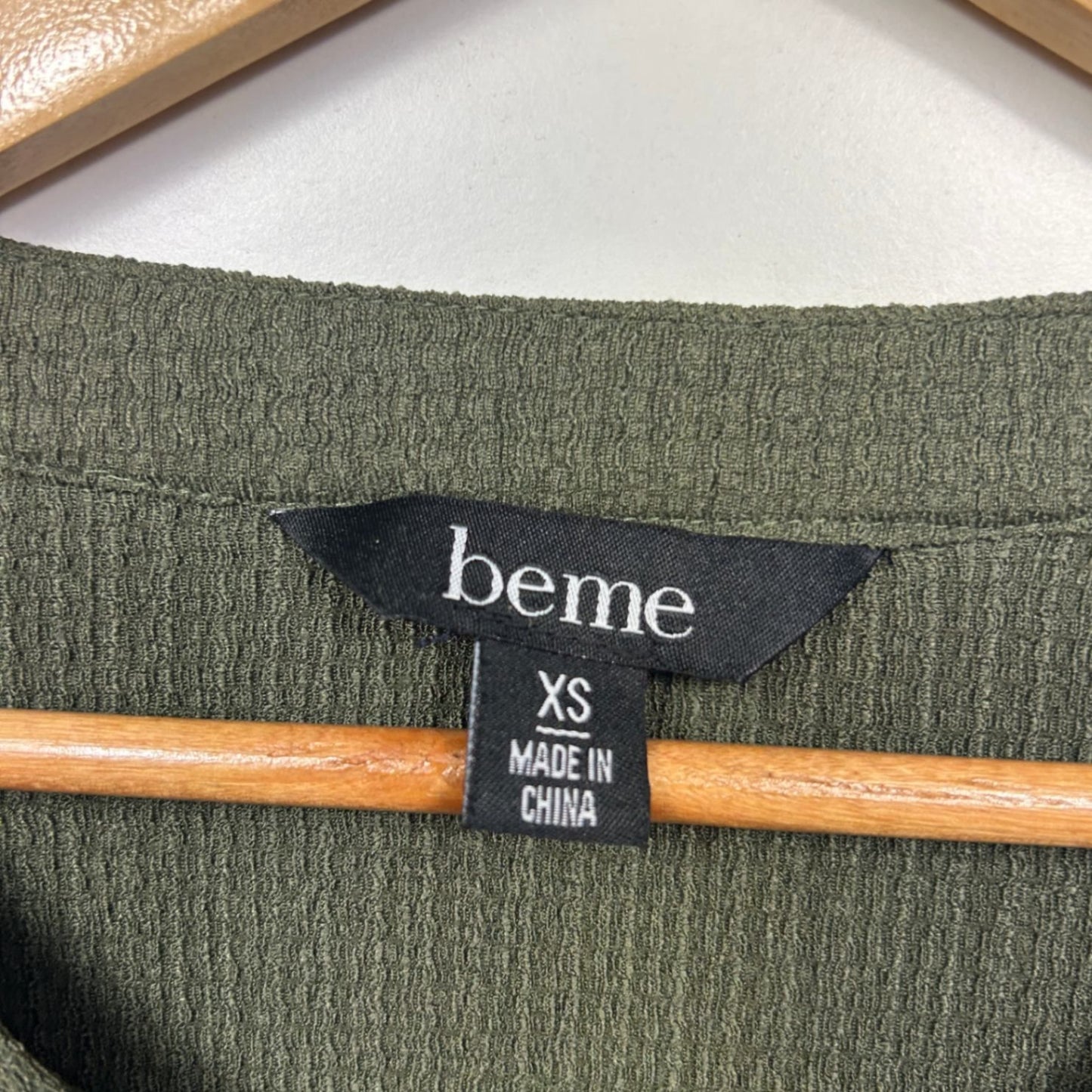 Beme Smock Top Size 14 16 Plus Olive Green Short Sleeve