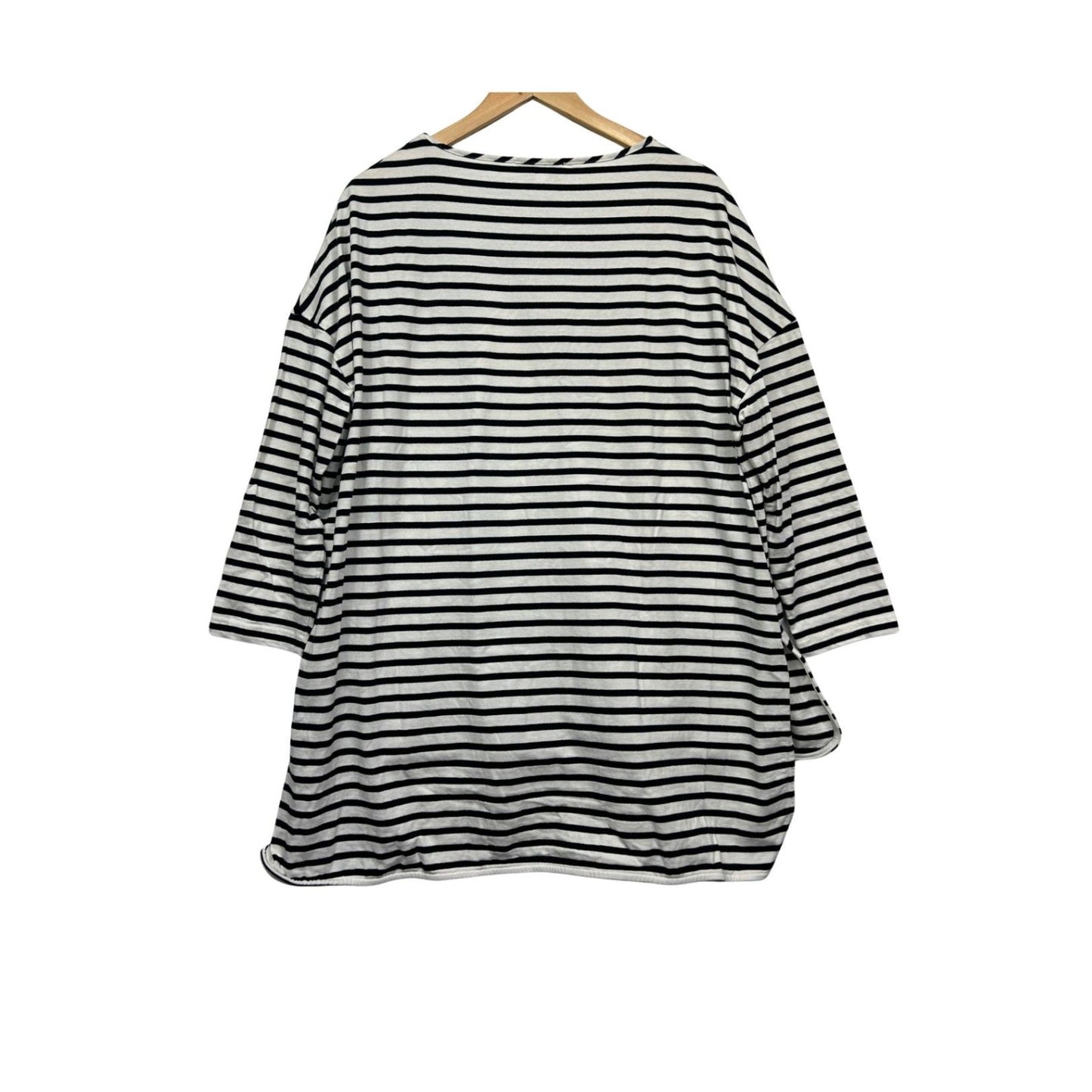 Bohemian Traders Top Tshirt Size 14 16 Large Blue White Striped Long Sleeve