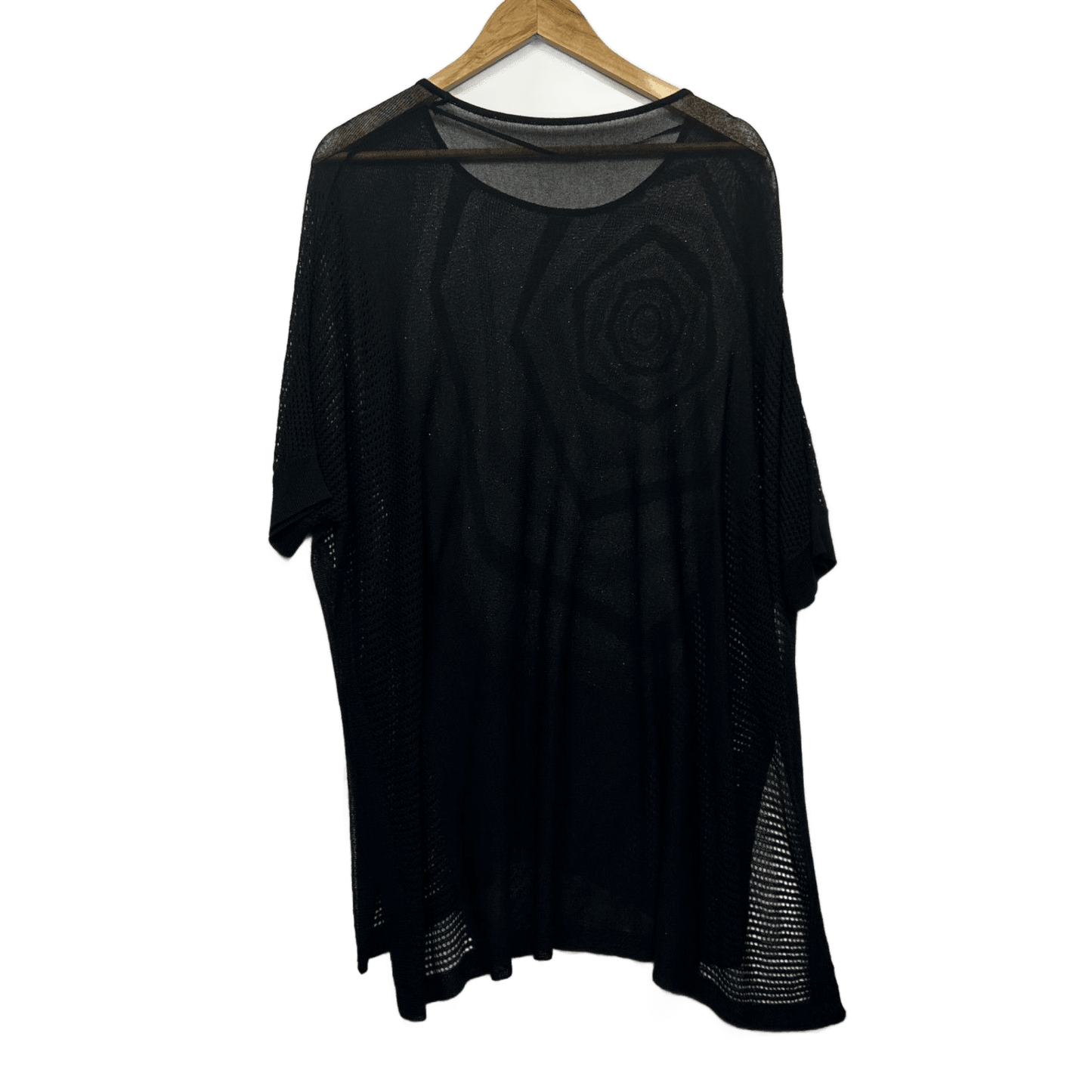 Taking Shape Black Sheer Knit Top Size 18 20 22 Geometric Layering Evening Wear