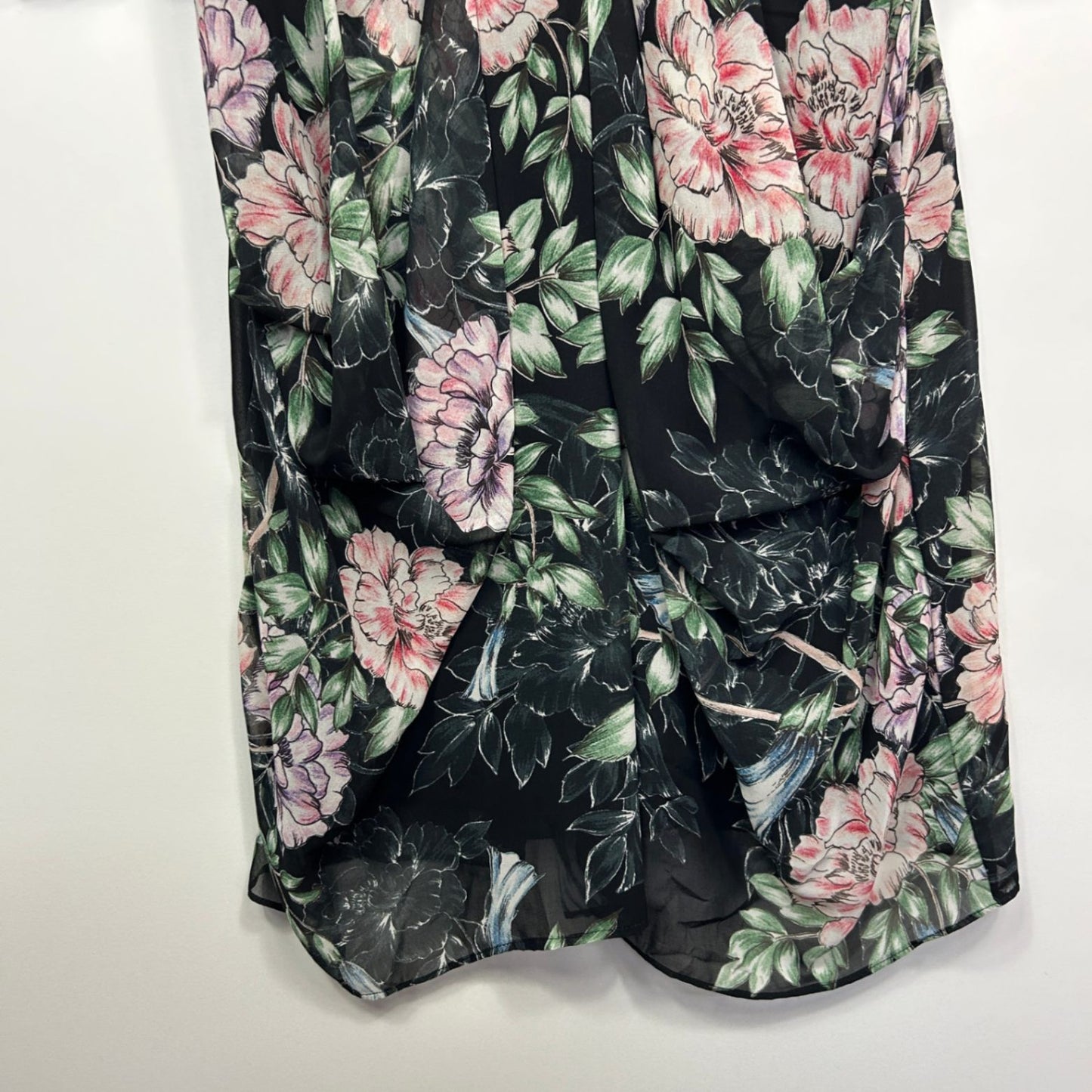 City Chic Midi Dress Size 16 Small Plus Floral Black Short Sleeve