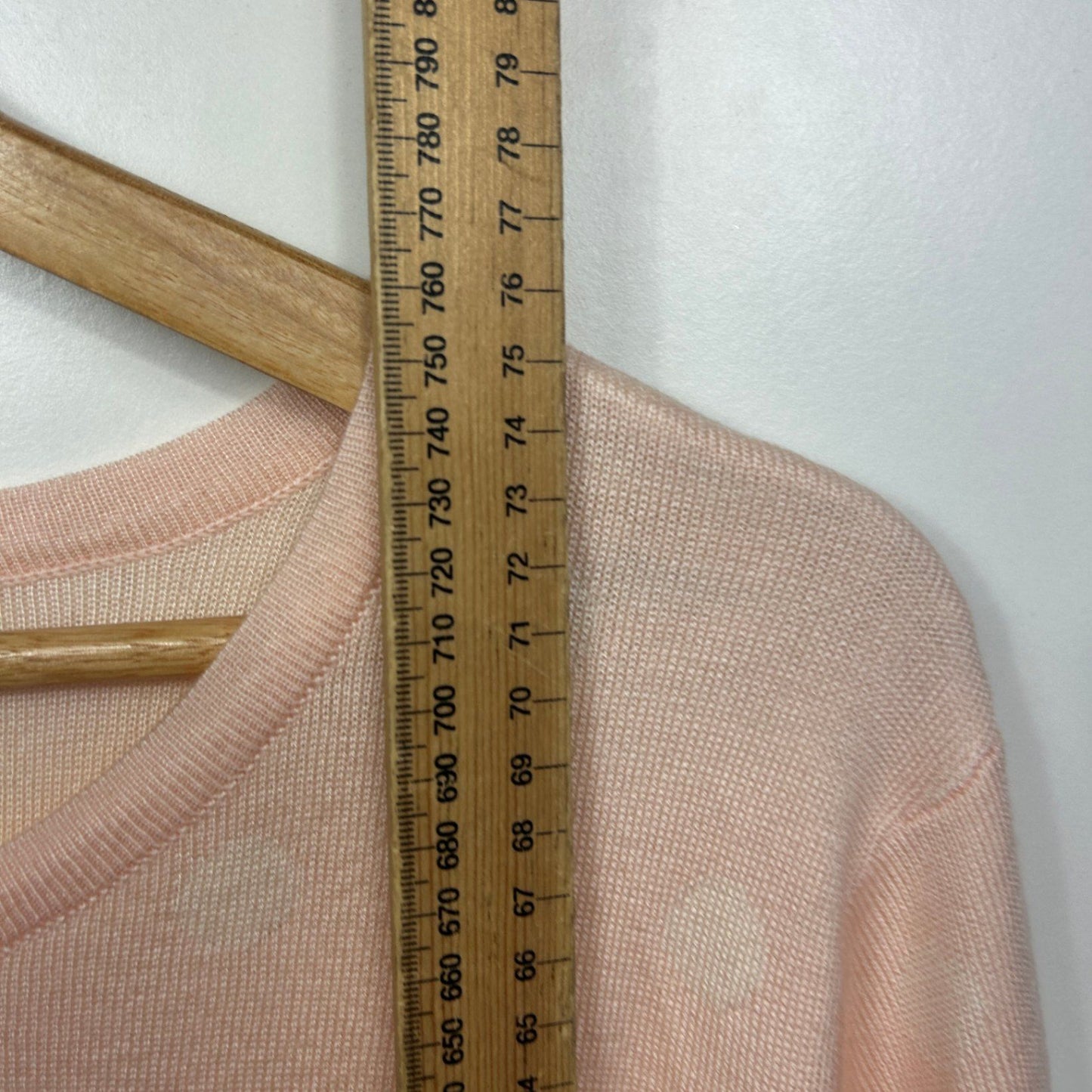 Edited Top Jumper Size 20 Peach Long Sleeved Lightweight Knit Polka Dots