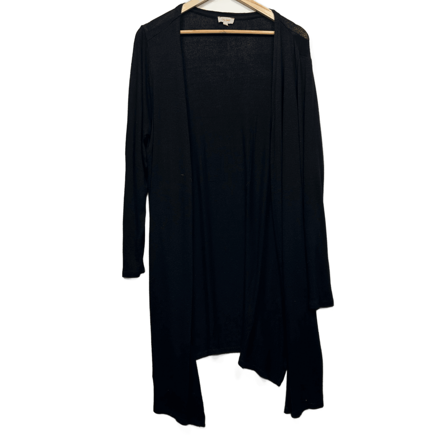 Lily Loves Cardigan Size 18 Black Long Sleeve Longline Viscose Blend Lightweight