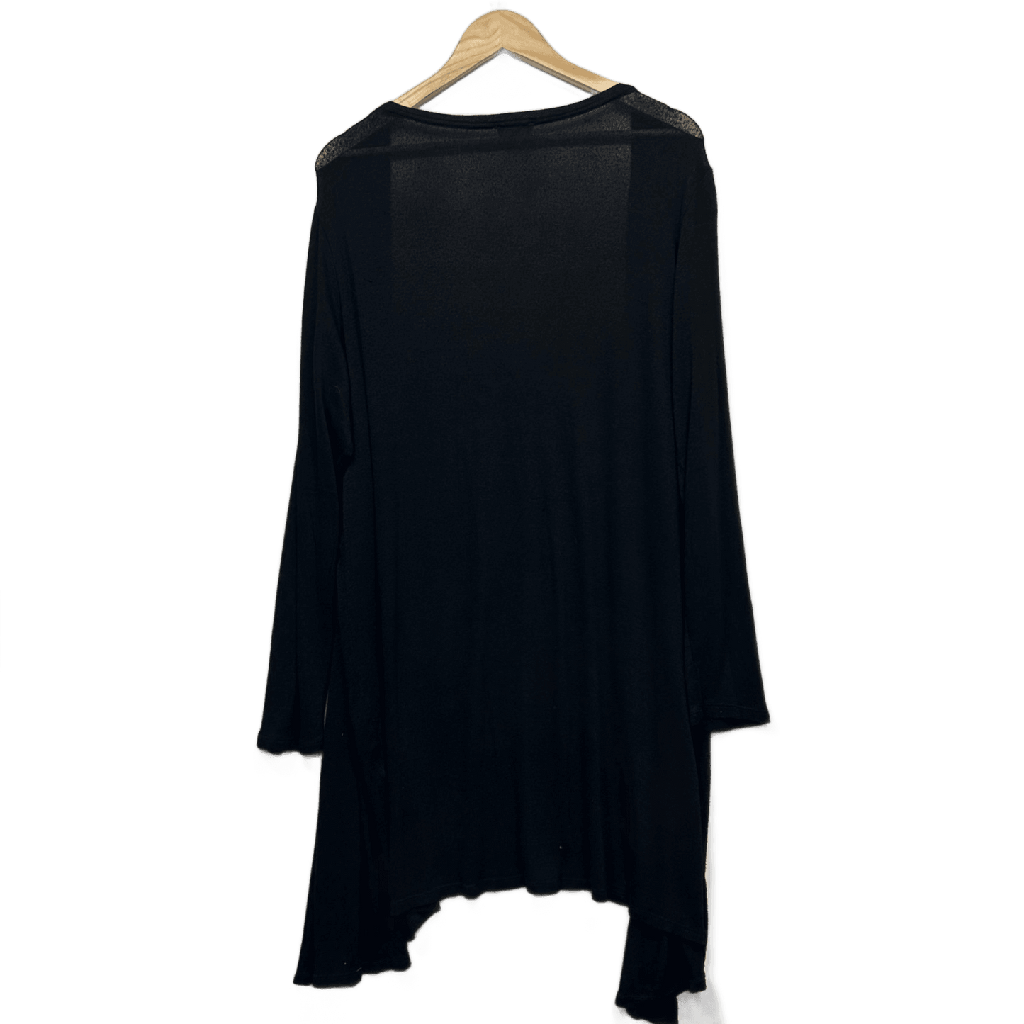 Lily Loves Cardigan Size 18 Black Long Sleeve Longline Viscose Blend Lightweight