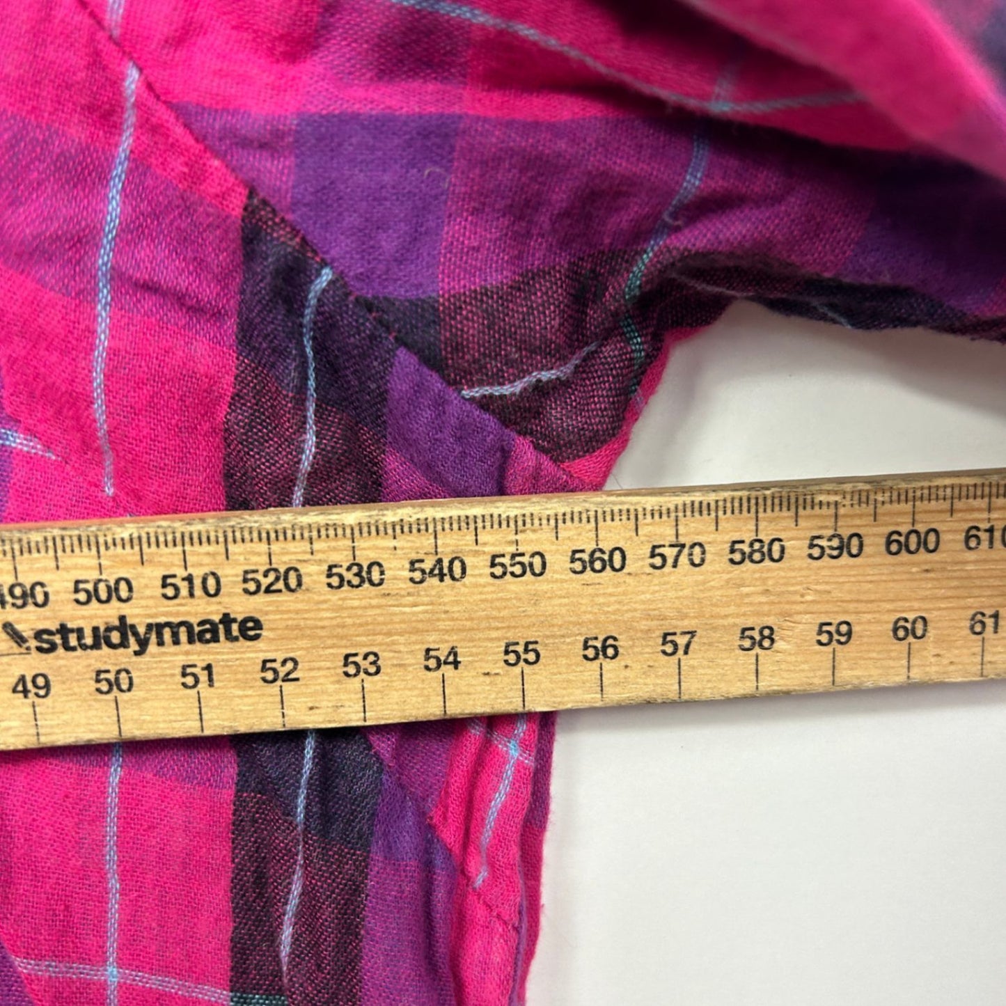 Millers Size 18 Pink Purple Plaid Check Button Front Casual Shirt 3/4 Sleeve