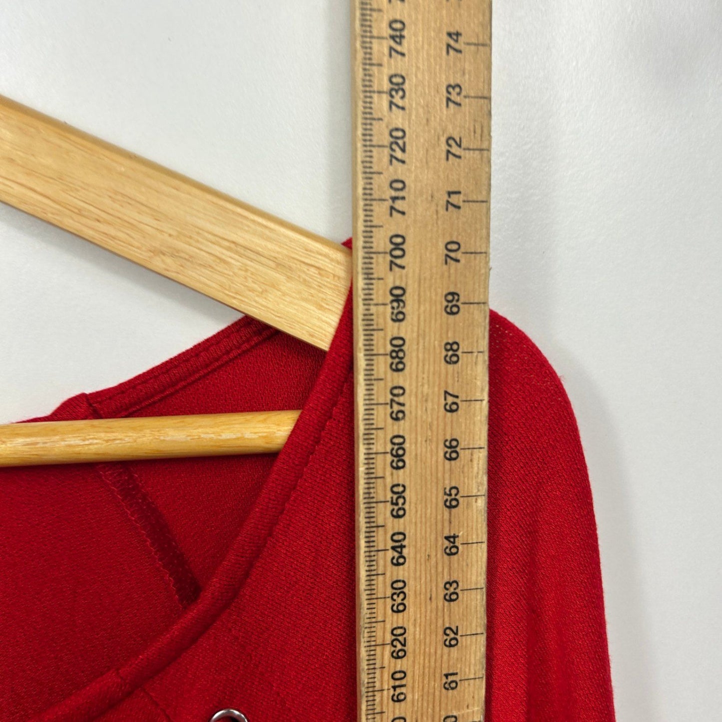 Rockmans Red Viscose Blend 3/4 Sleeve Scoop Neck Tunic Size 16