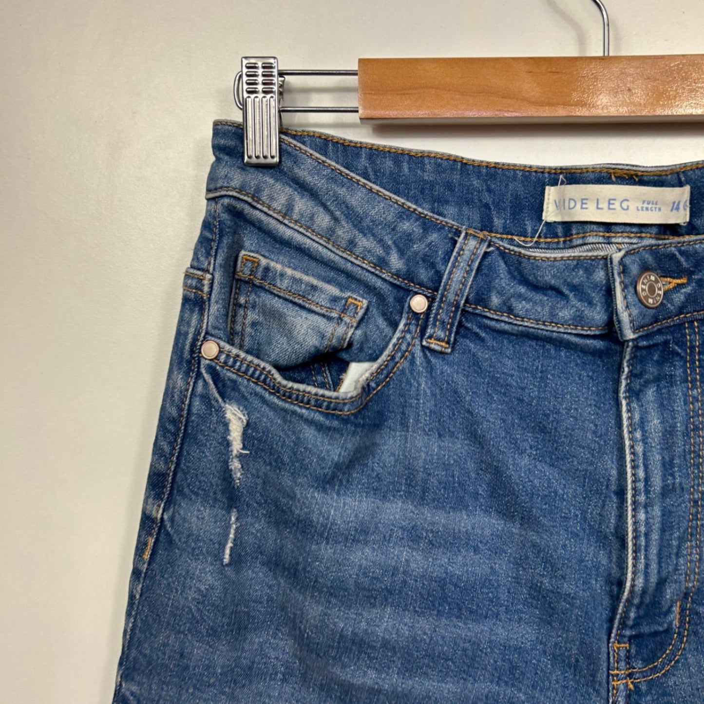 Target Wide Leg Jeans Size 14 Blue Denim Full Length High Rise