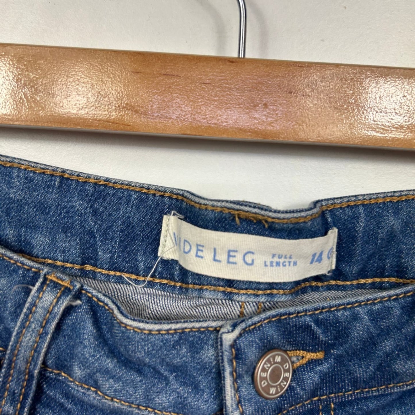 Target Wide Leg Jeans Size 14 Blue Denim Full Length High Rise