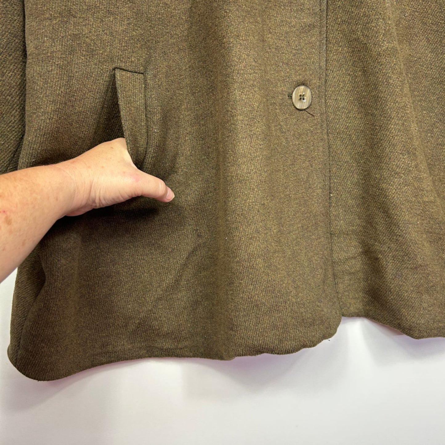 Hodgson Dale and Waters Size 26 Brown Wool Blend Swing Coat Jacket with Pockets