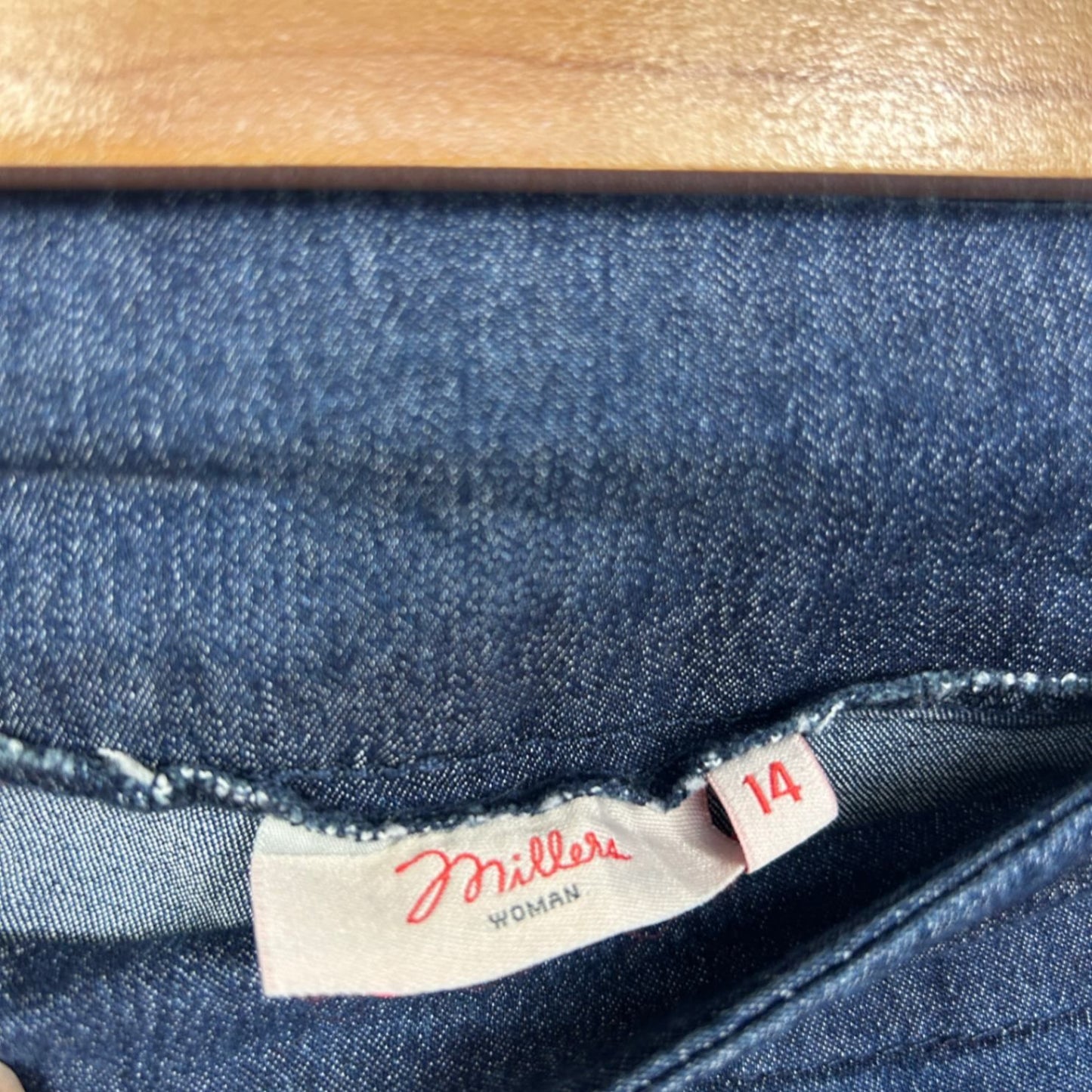Millers Denim Knee Length Shorts Size 14 Pull On