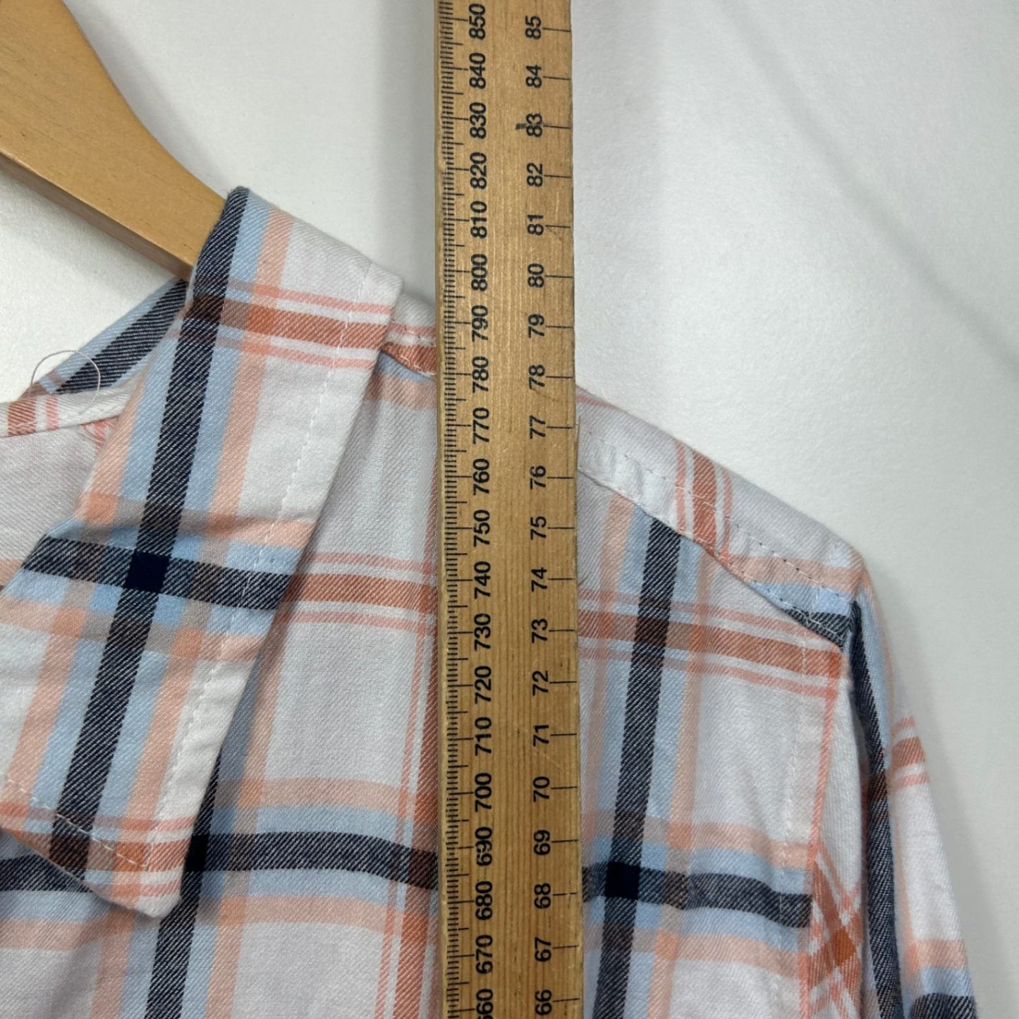 Rivers Pink Blue White Check Cotton Long Sleeve Button Up Top Shirt Size 22