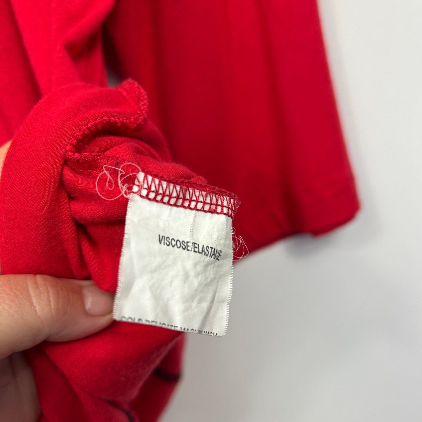 Philosophy Australia Top Size 16 Red Long Sleeve Viscose Blend