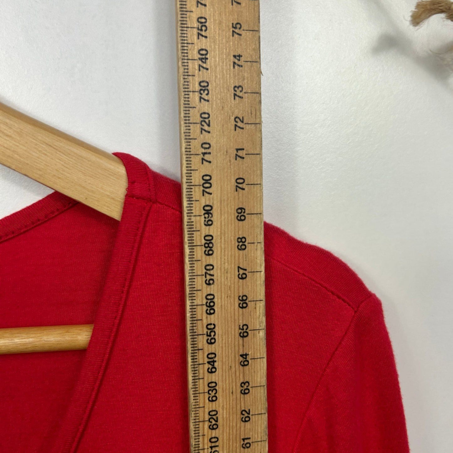 Philosophy Australia Top Size 16 Red Long Sleeve Viscose Blend