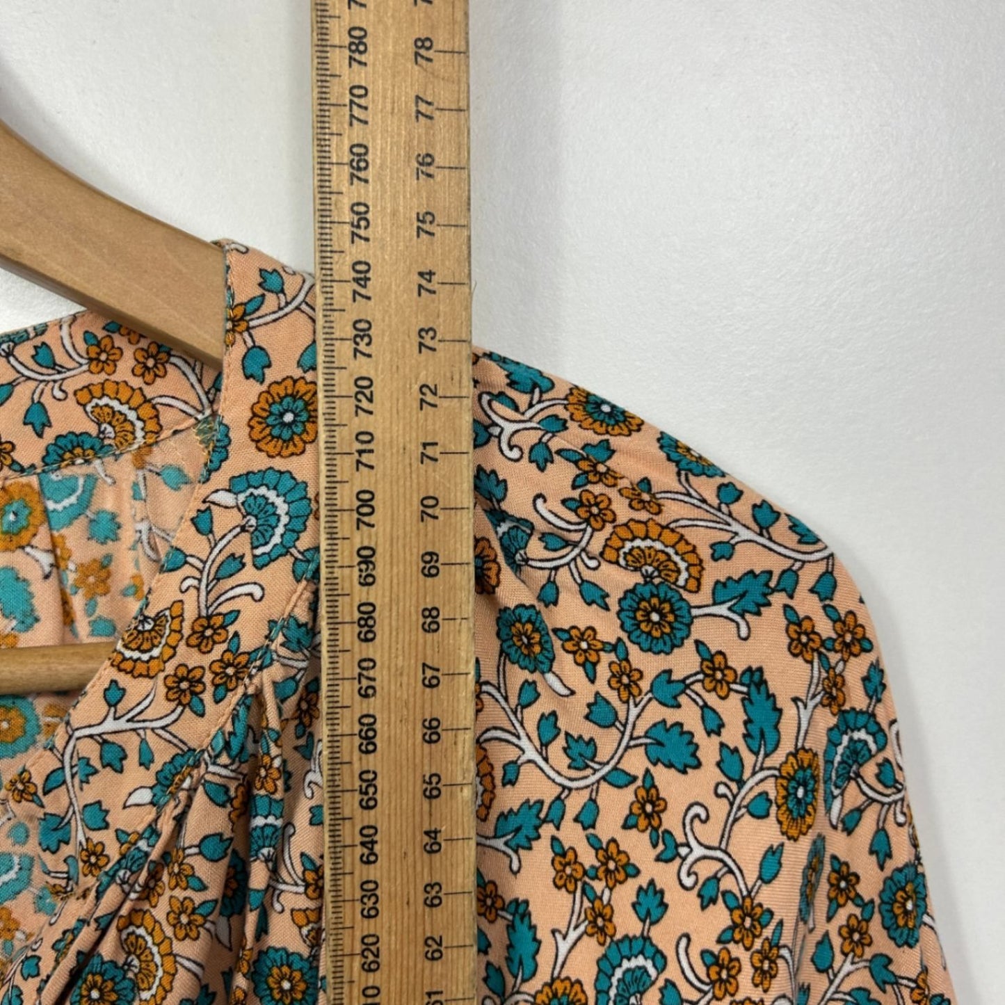 Adrift Boho Top Size 16 XL Long Sleeve Floral Multicoloured Rayon