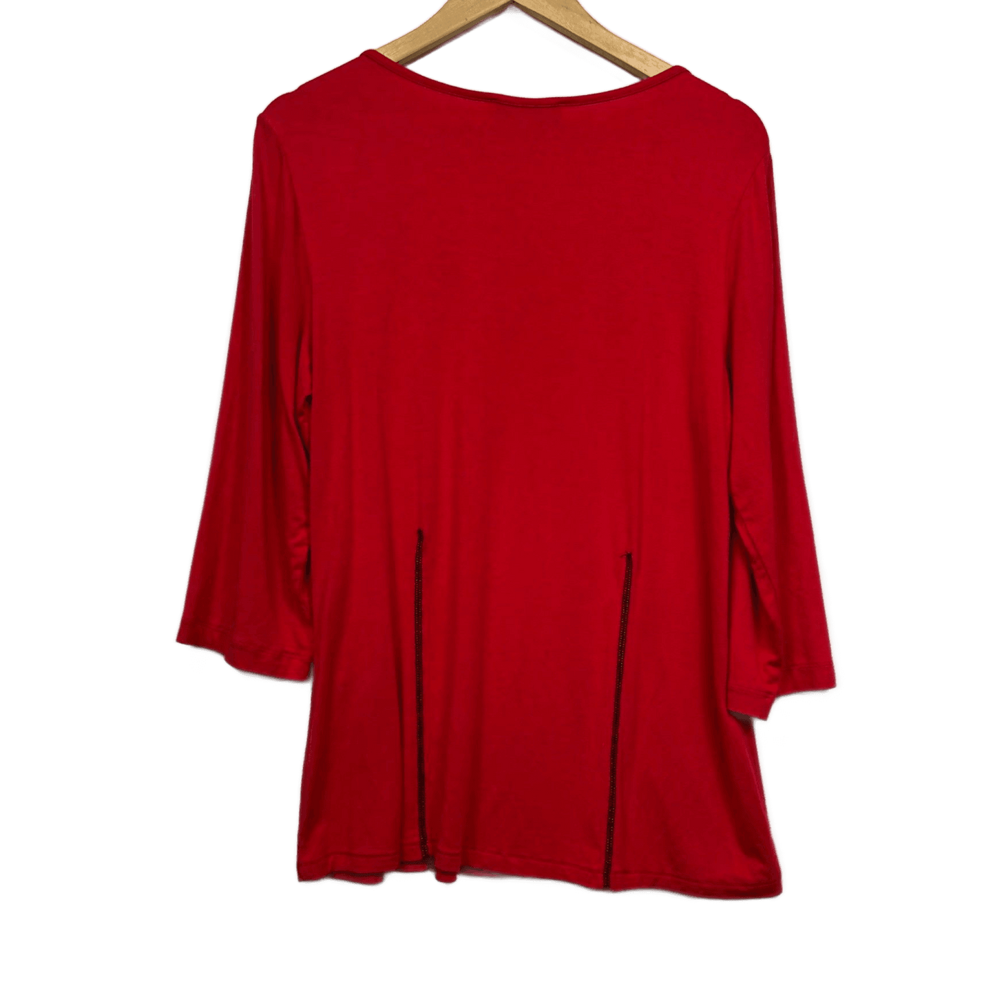 Philosophy Australia Top Size 16 Red Long Sleeve Viscose Blend