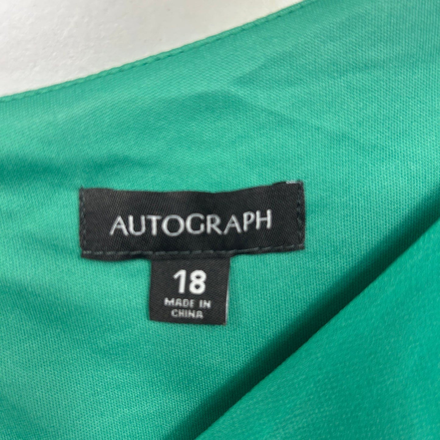 Autograph Blouse Top Size 18 Green One Shoulder Long Sleeve Ruffle
