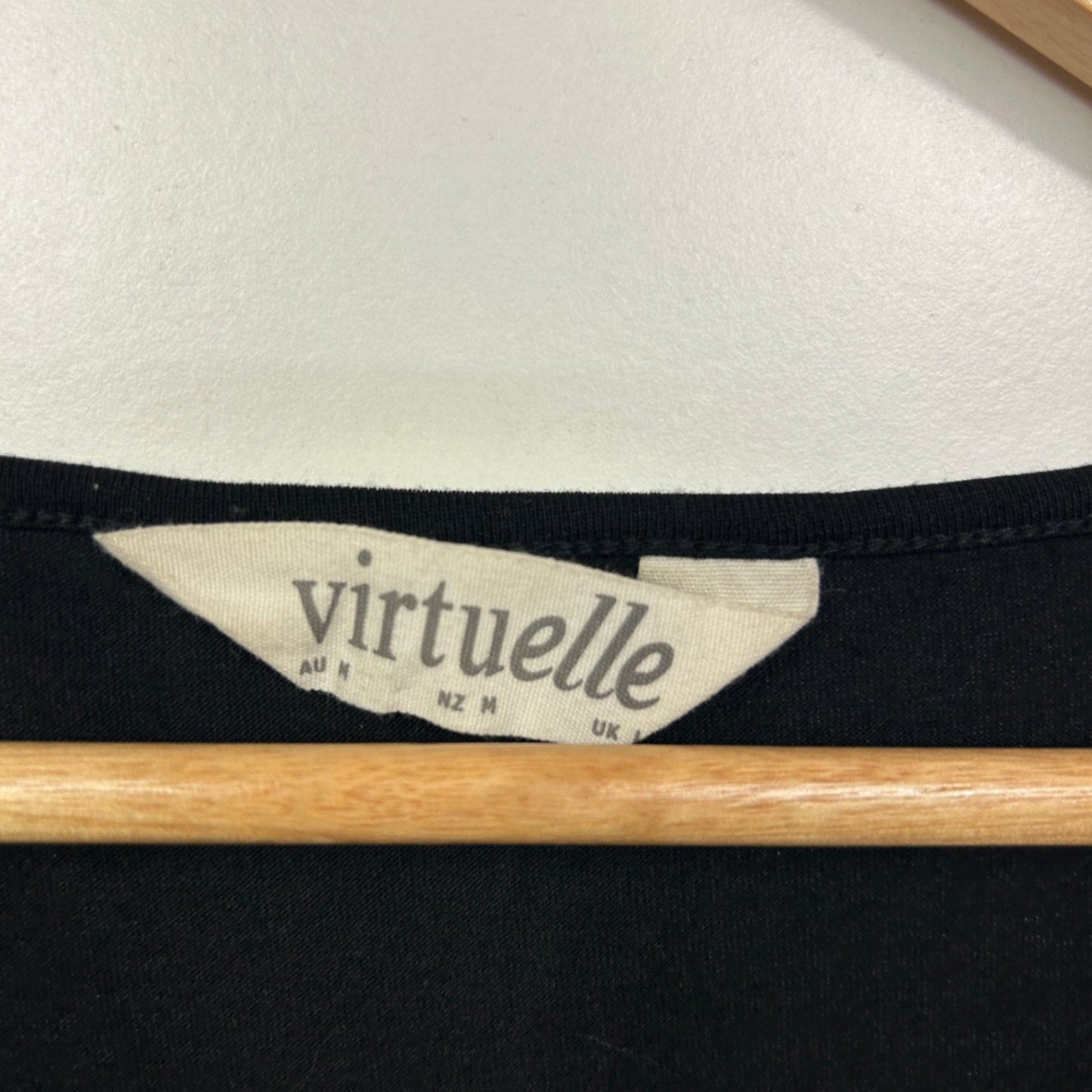 Virtuelle Layered Top Size 18 Plus Black Sleeveless